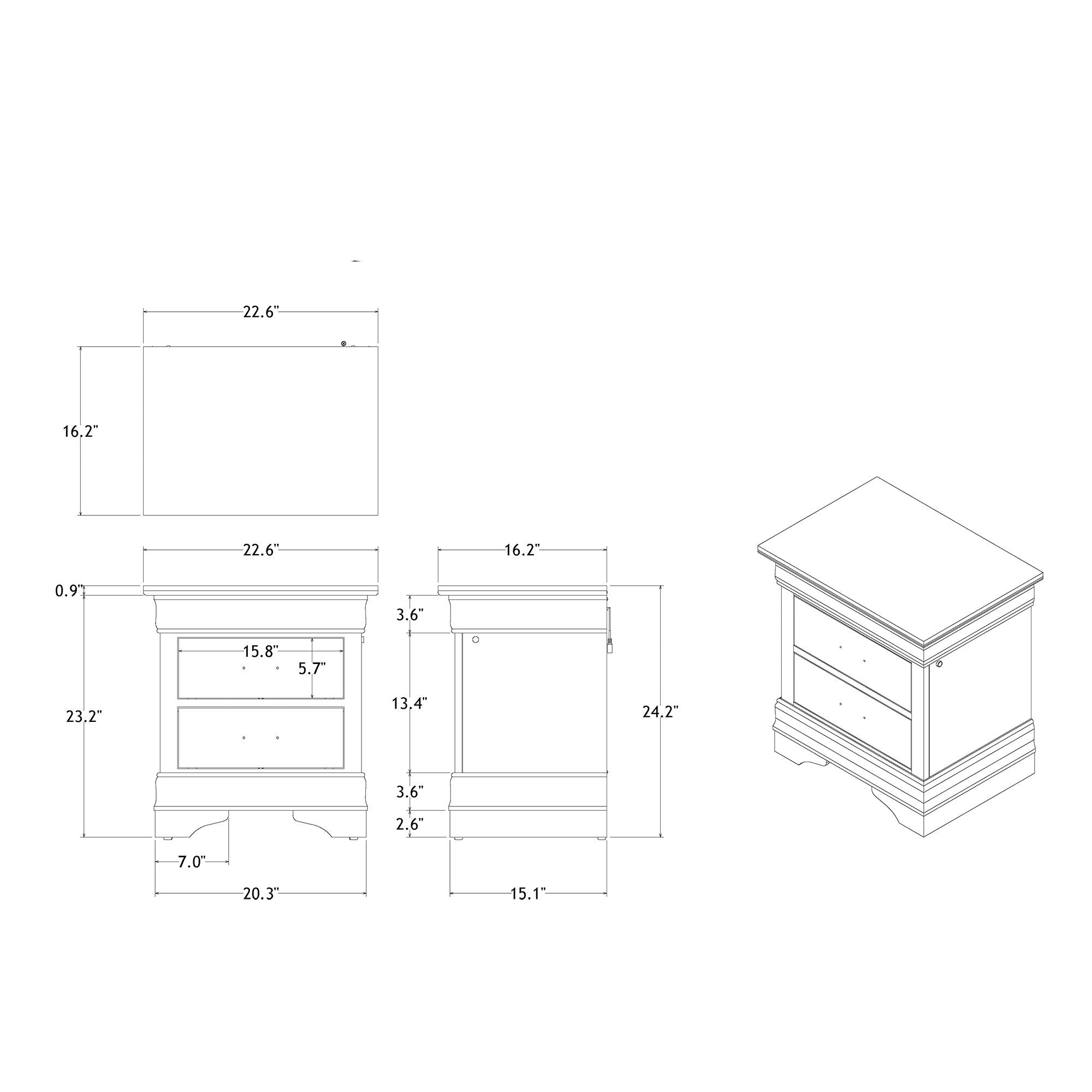 Charlston - Nightstand With LED