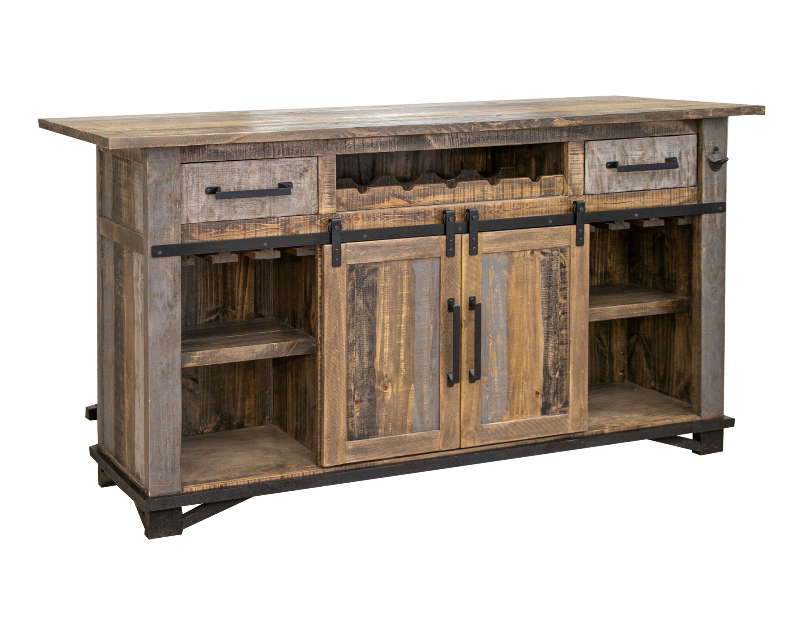 International Furniture Direct Loft Brown - Bar - Two Tone Gray / Brown | Meri Furniture