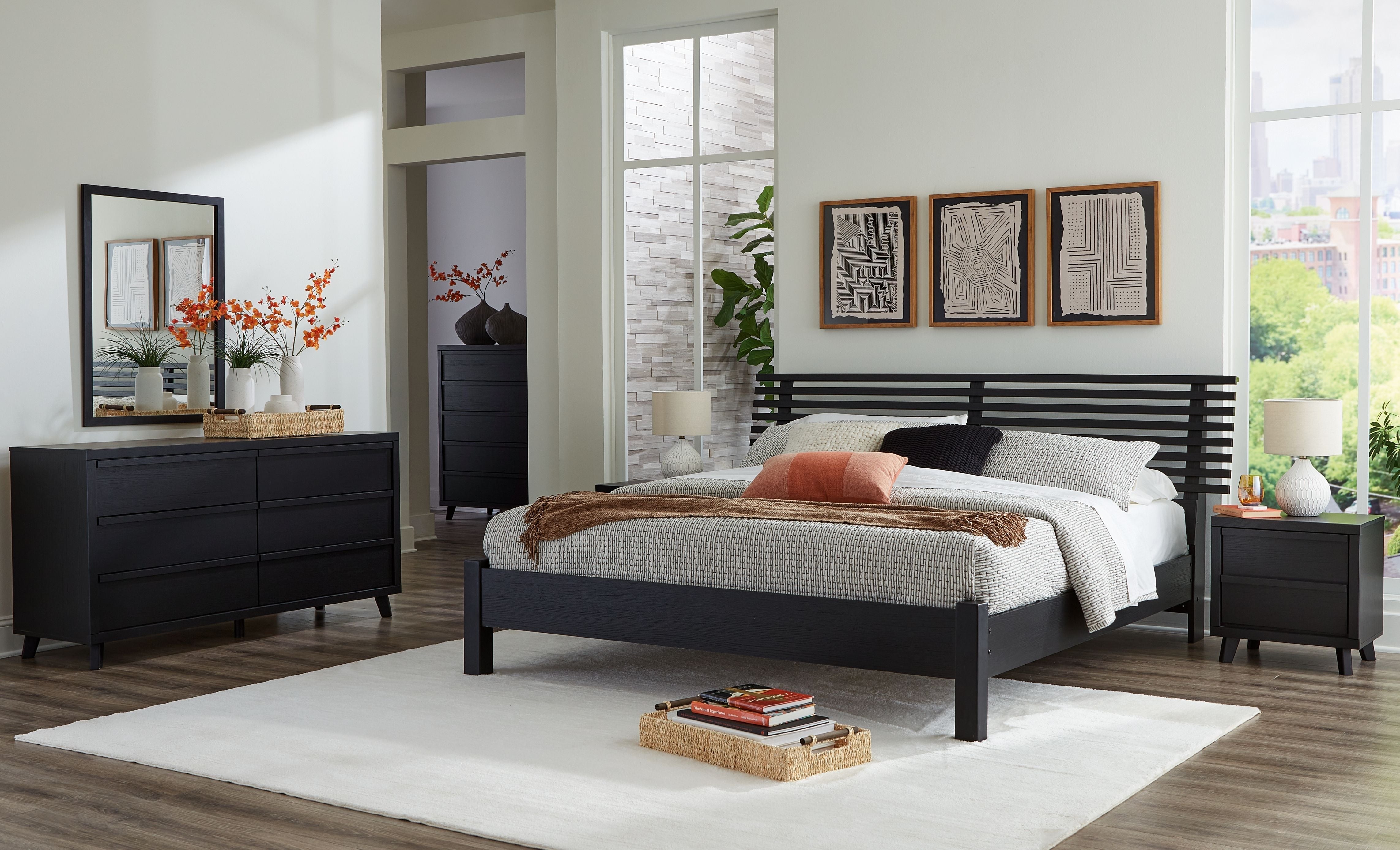 Signature Design by Ashley® Danziar - Slat Panel Bed With Low Footboard Set | Meri Furniture