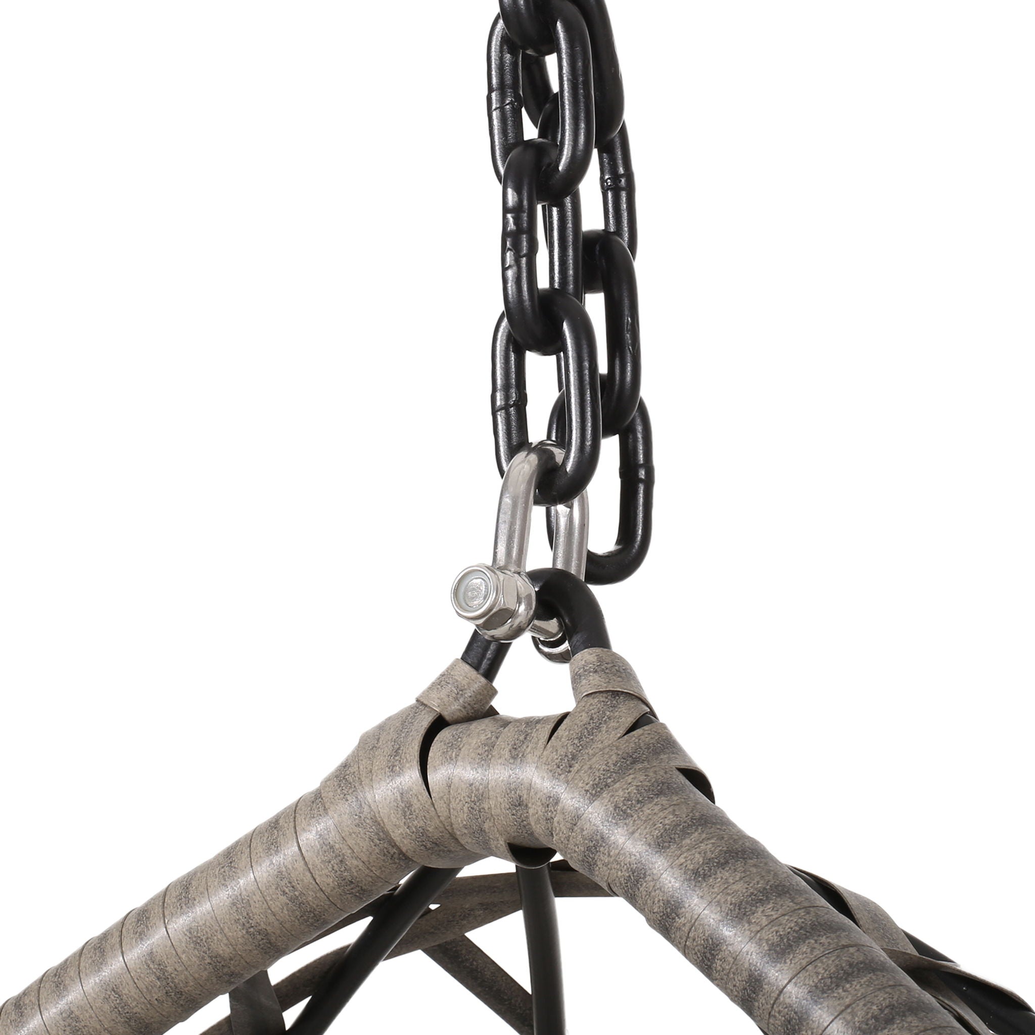 Marlin Hanging Egg Chair Basket With Teardrop Design - Gray