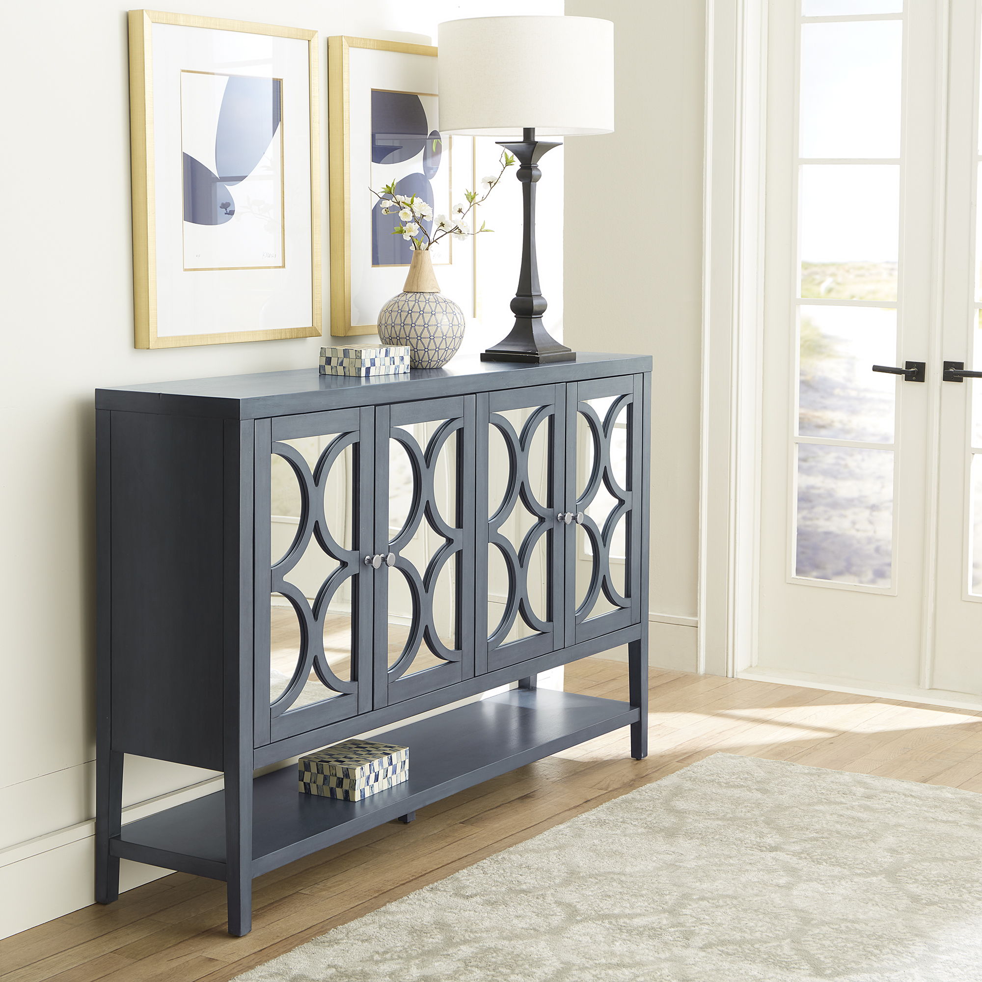 Liberty Furniture Circle View - Four Door Accent Cabinet - Blue | Meri Furniture