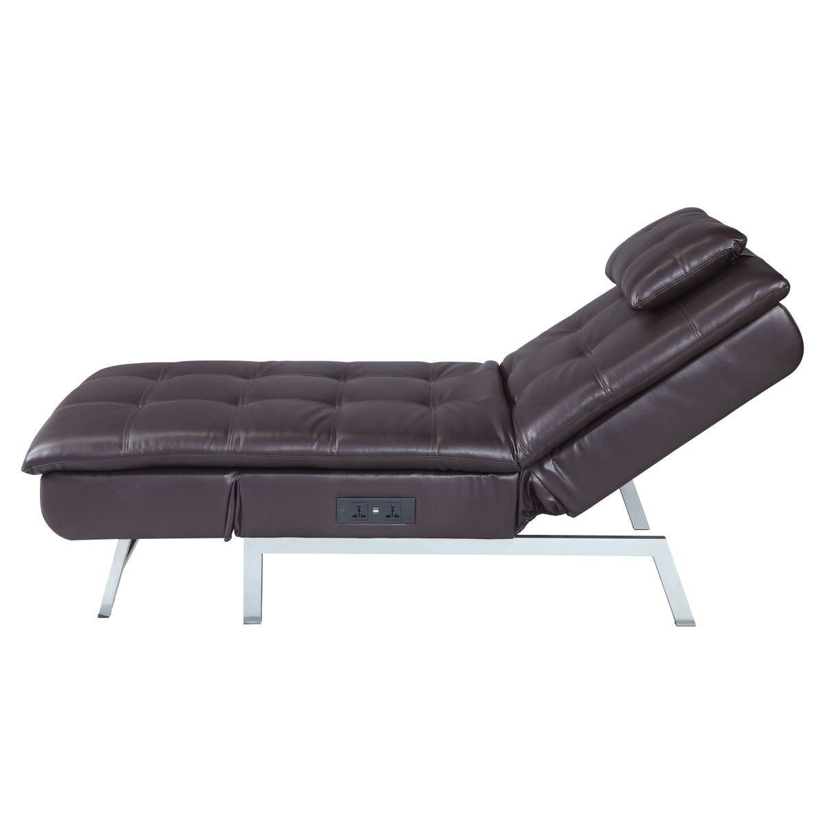 ACME Padilla - Chaise - Brown Fabric | Meri Furniture
