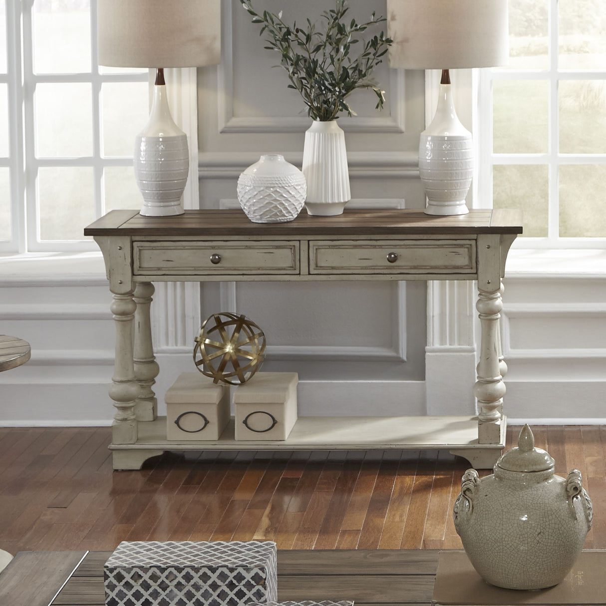 Liberty Furniture Morgan Creek - Sofa Table - White | Meri Furniture