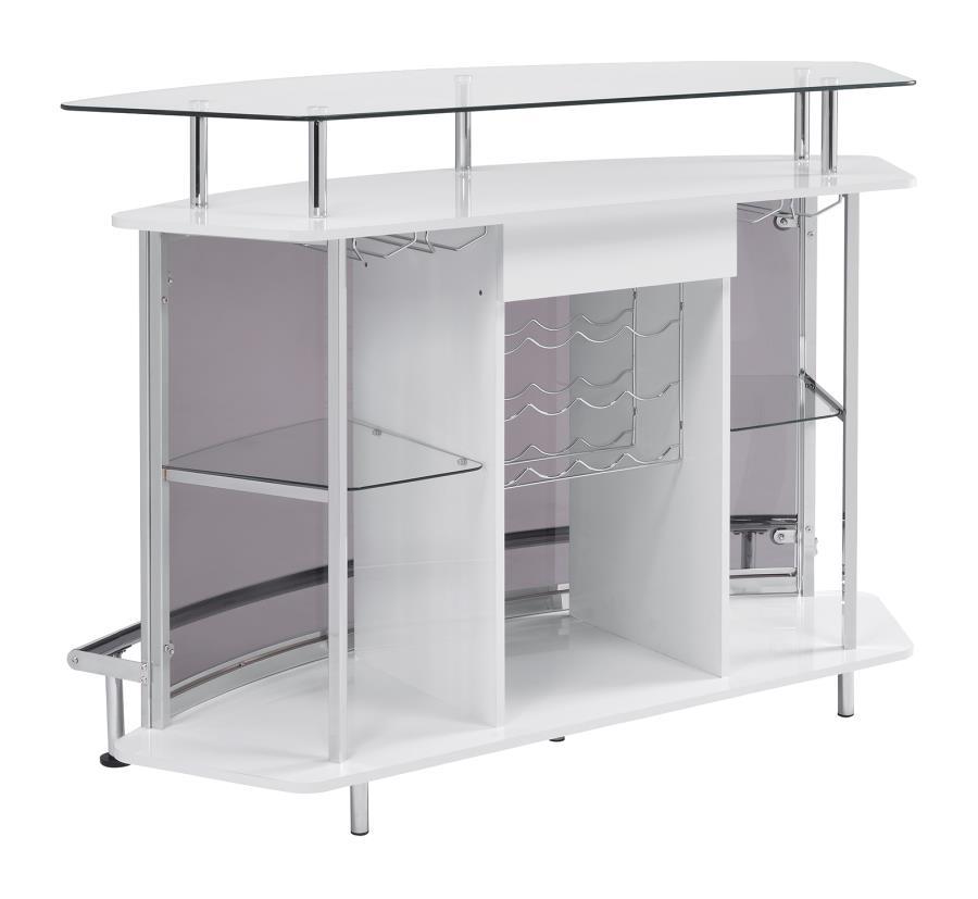 Coaster Fine Furniture Gideon - Curved Glass Top Home Cabinet | Meri Furniture