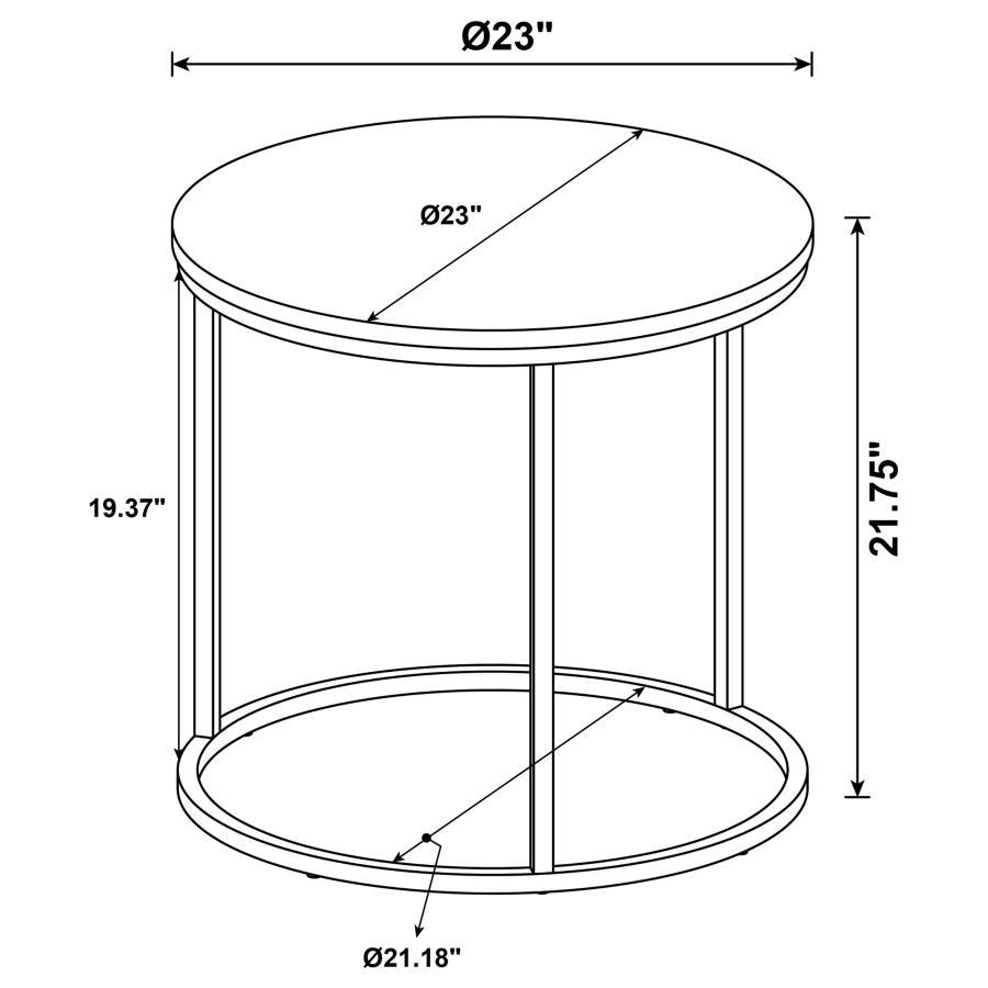 Lainey - Round Faux Marble Side End Table