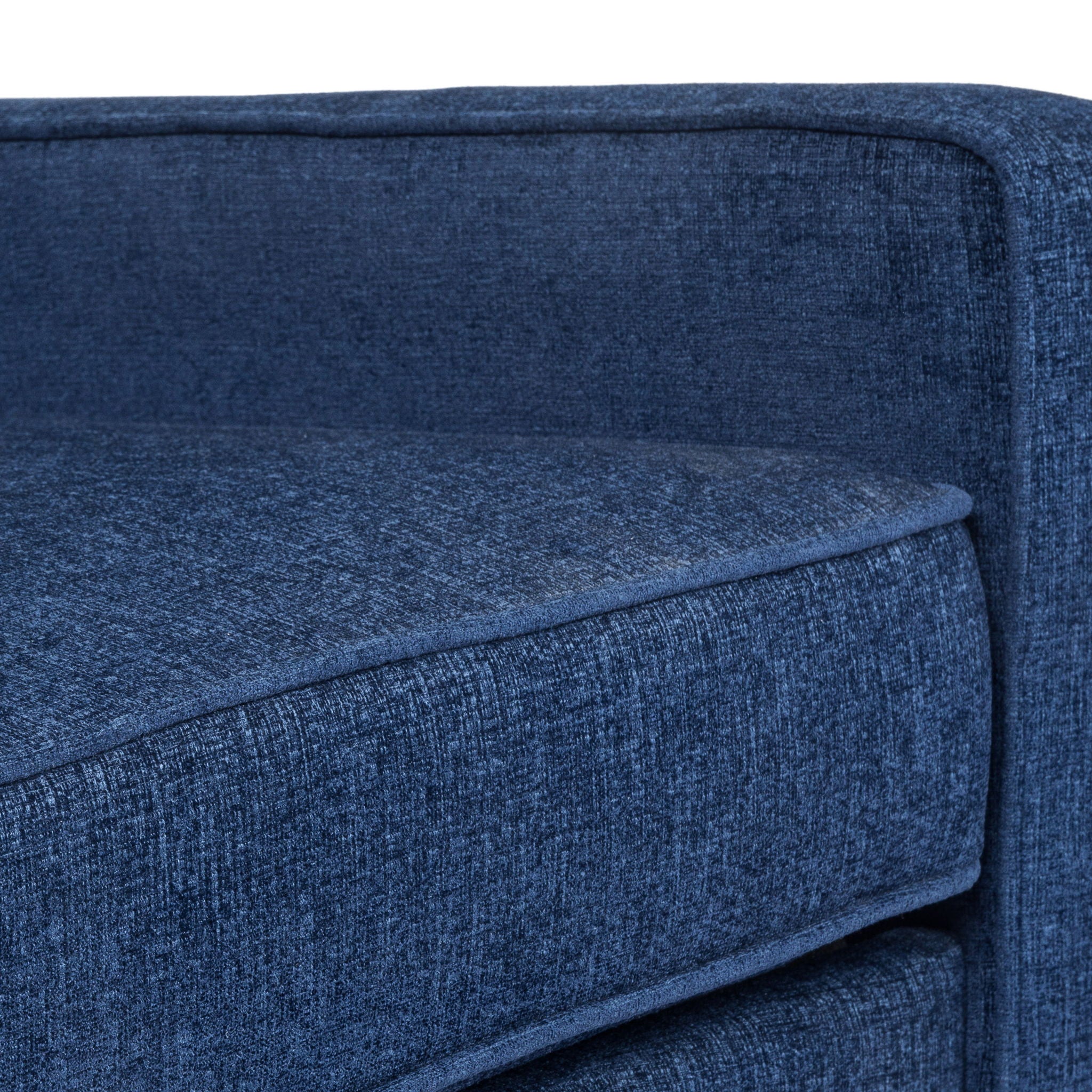 Mid Century Modern Club Chair With Upholstery And Rubberwood Legs - Navy Blue