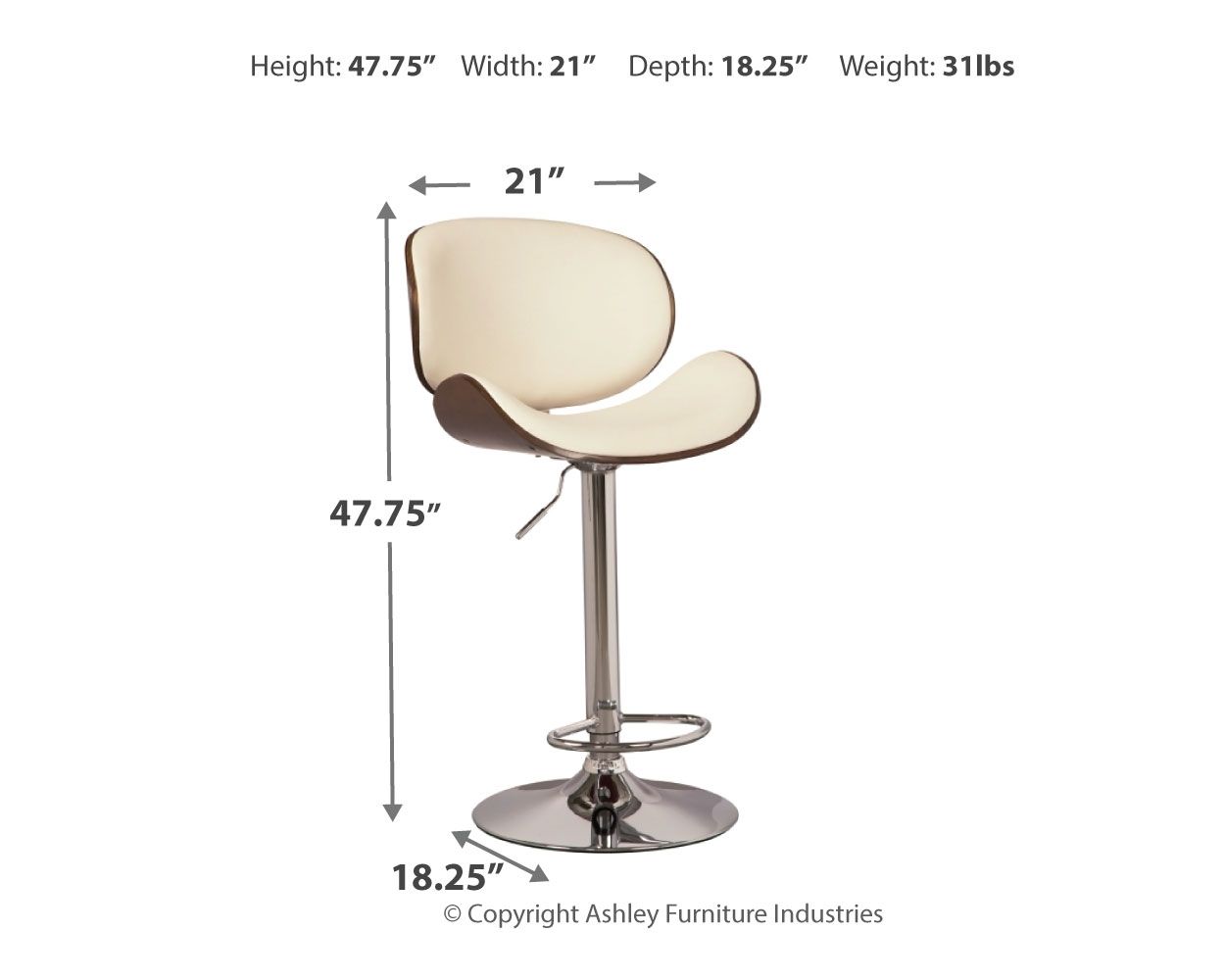 Signature Design by Ashley® Bellatier - Adjustable Height Barstool | Meri Furniture