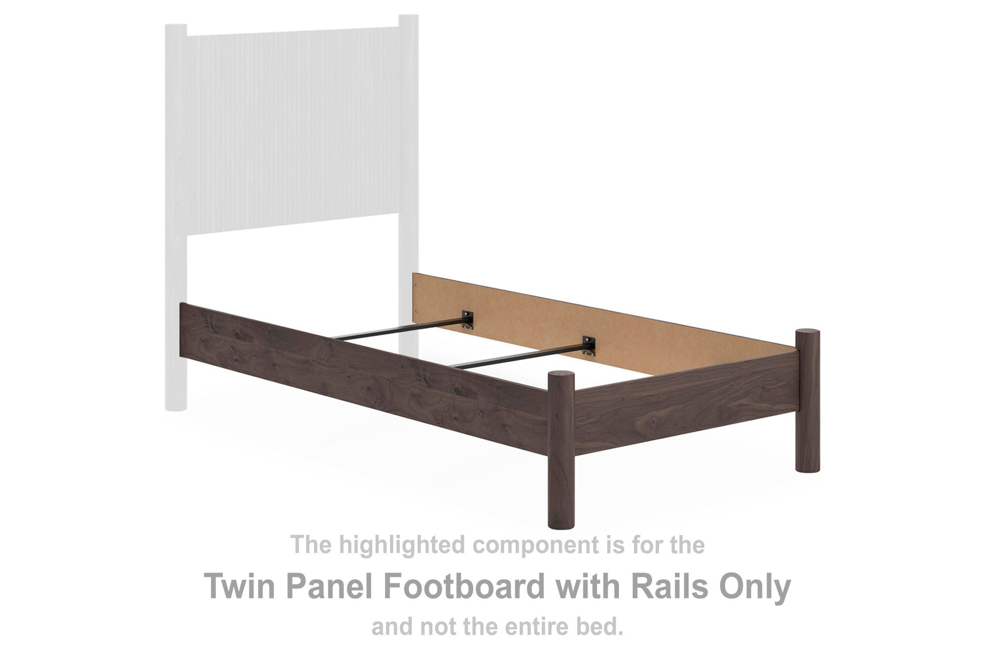 Pamytta - Twin Panel Footboard With Rails - Brown