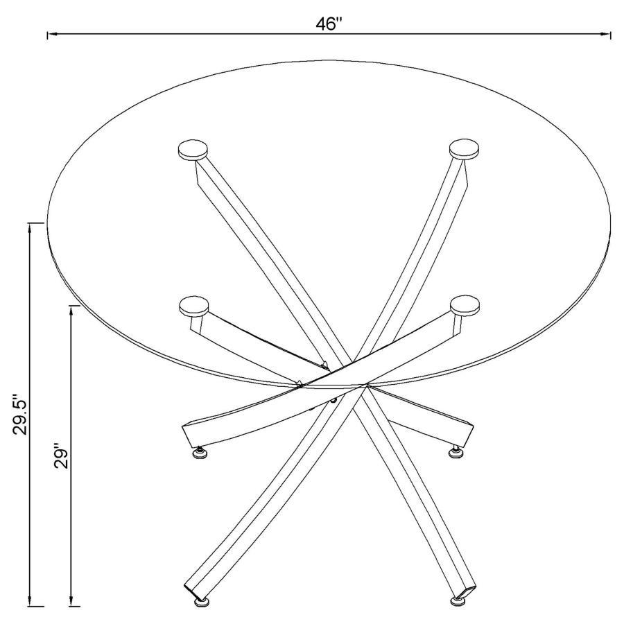 Coaster Fine Furniture Beckham - Round Glass Top Dining Table | Meri Furniture
