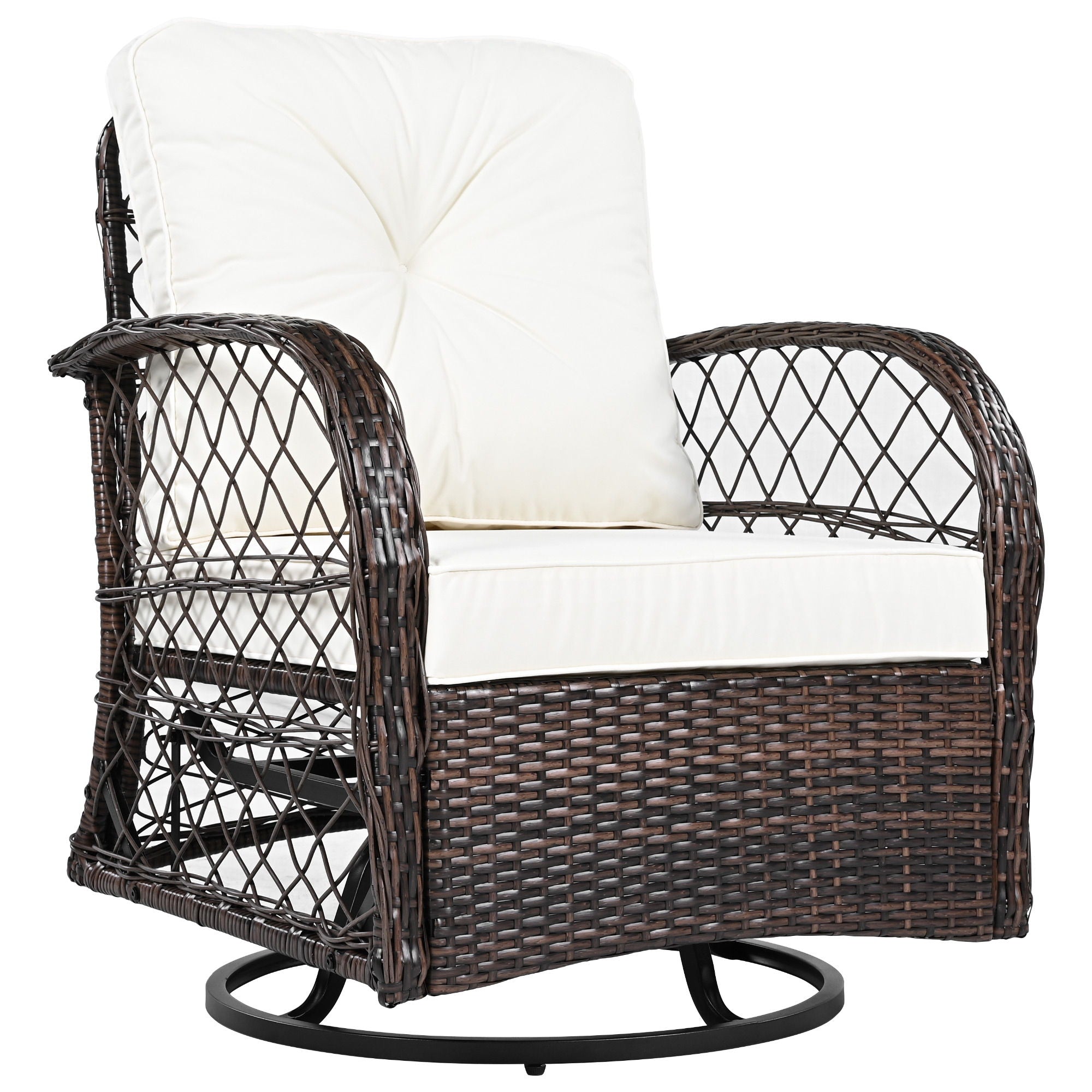 3 Piece Outdoor Chair & Table Set Chat Set, 2 Person Rattan Seating Group