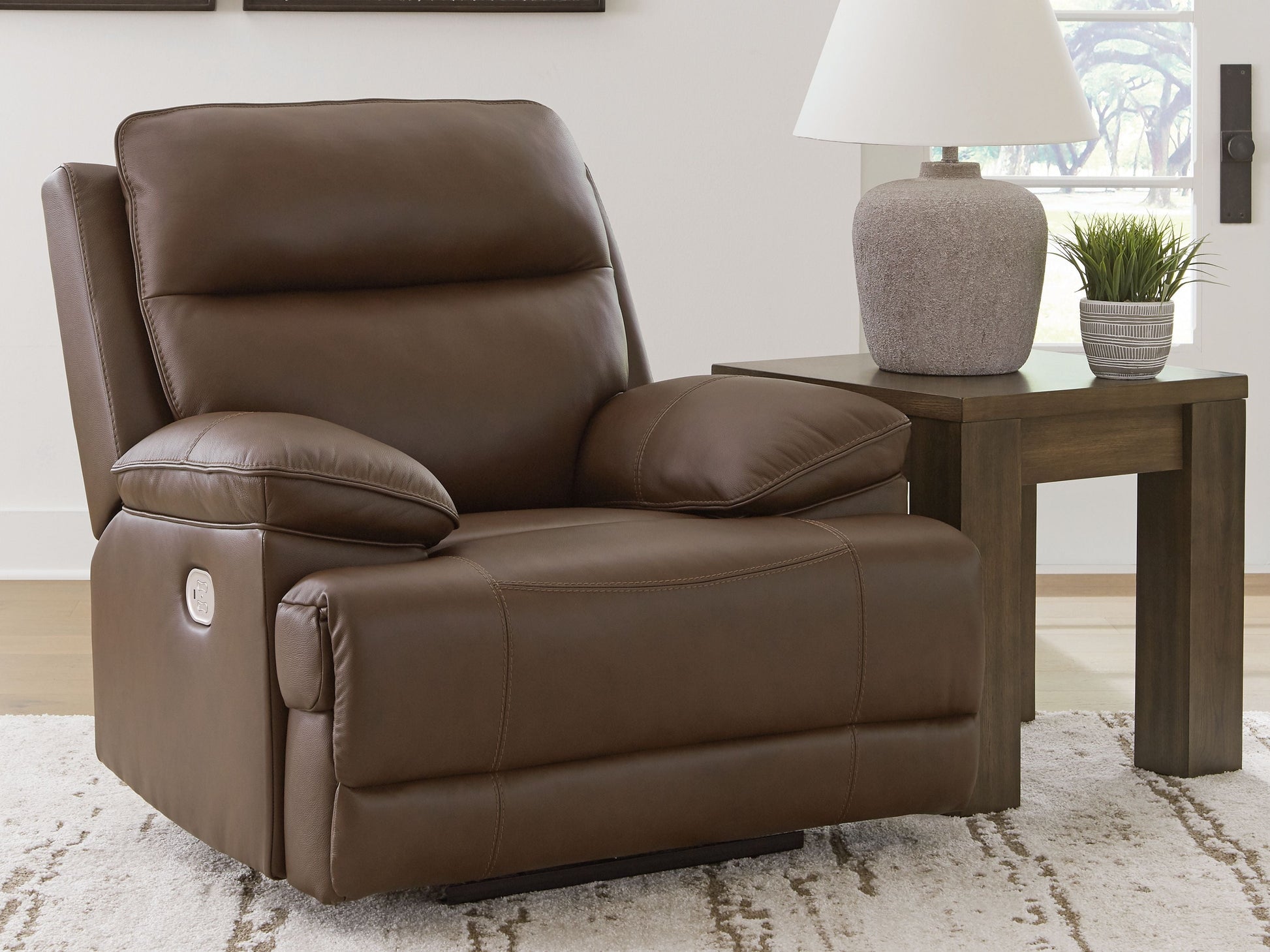 Signature Design by Ashley® Vonryan - Tobacco - Power Recliner / Adj Headrest | Meri Furniture