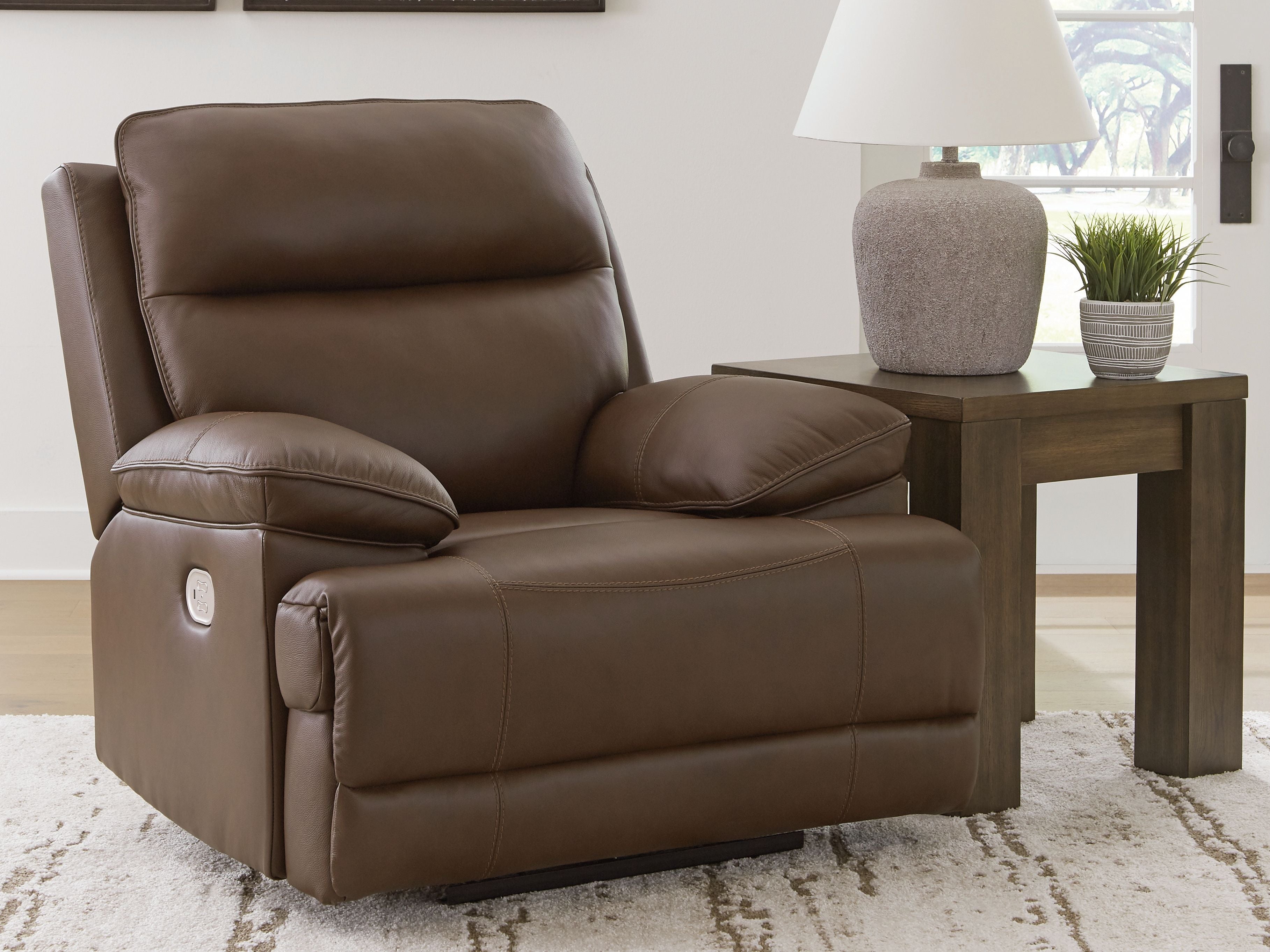Signature Design by Ashley® Vonryan - Tobacco - Power Recliner / Adj Headrest | Meri Furniture