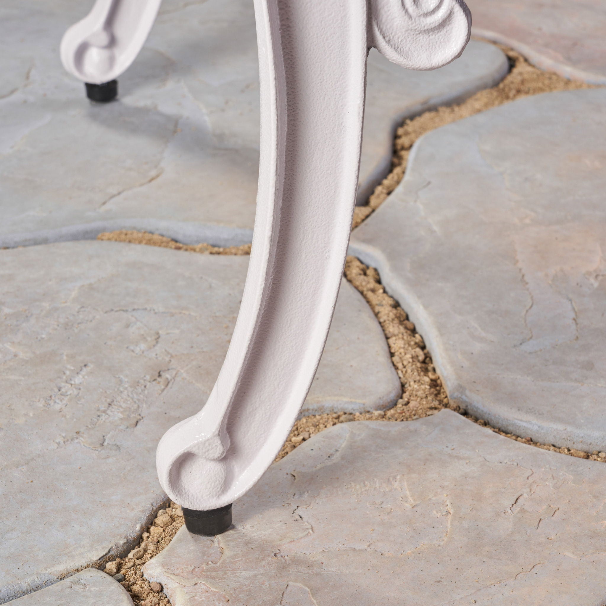 Unravel - Outdoor Arm Chair With Scroll Design And Floral Accents (Set of 2) - White