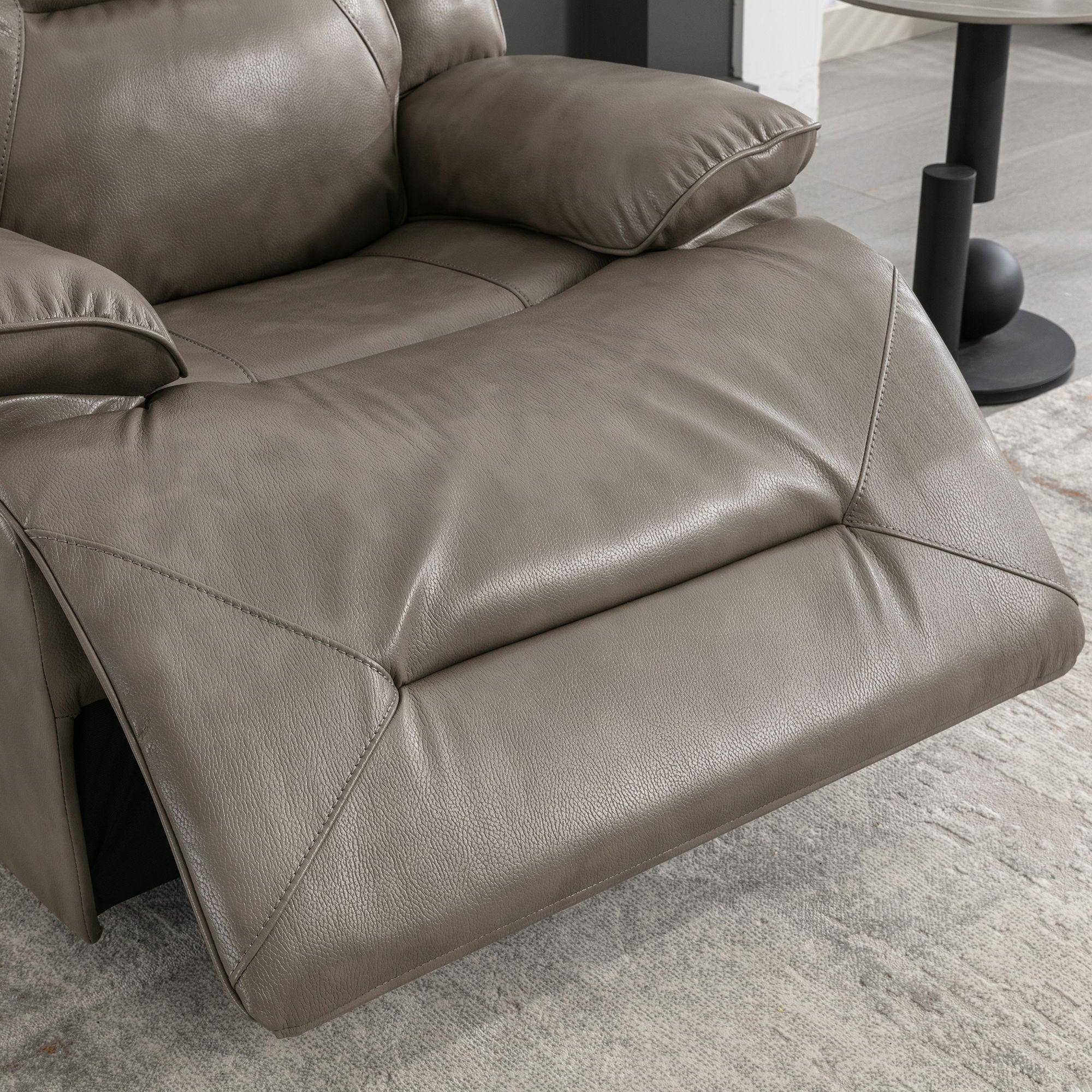 2 Seater Home Theater Recliner Manual Recliner Chair With A LED Light Strip Two Cup Holders And A Storage Box For Living Room