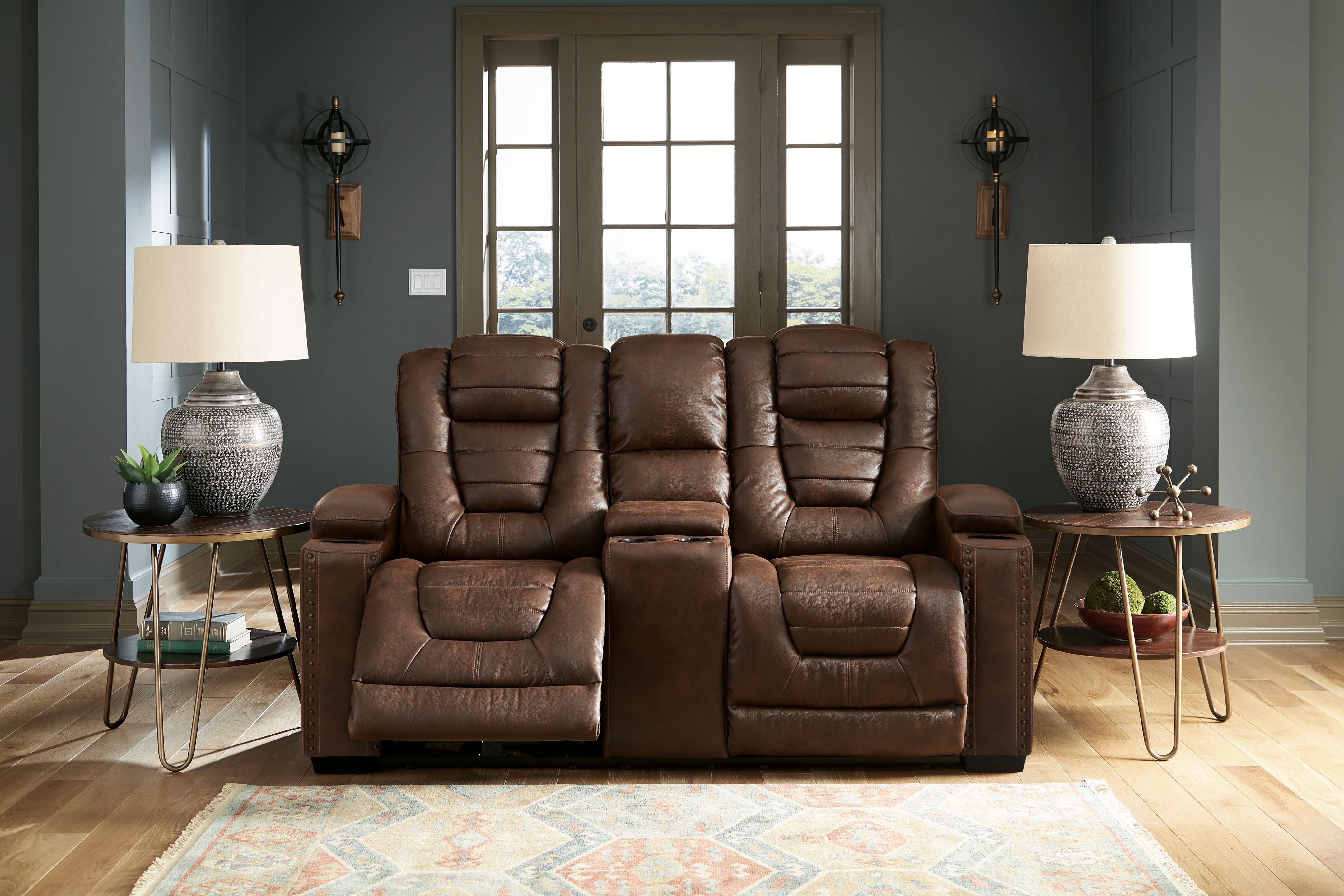 Ashley Furniture Owner's - Thyme - Pwr Rec Loveseat/Con/Adj Hdrst | Meri Furniture