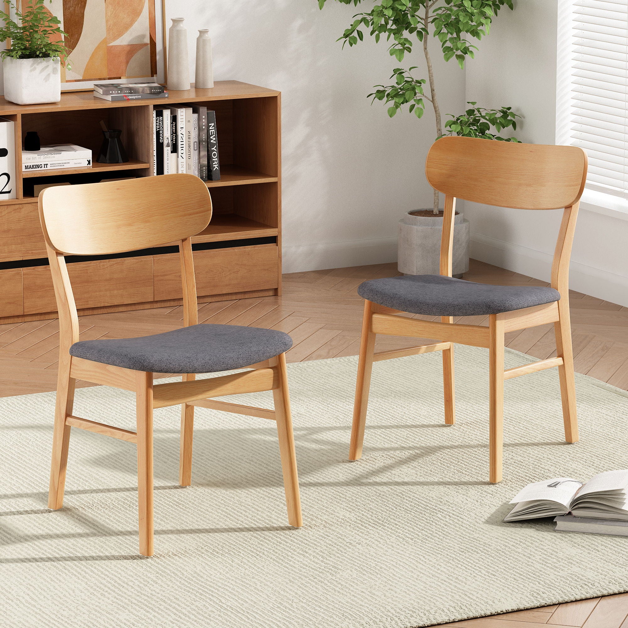 Brilliantine - Dining Chair With Cushion And Wood Frame (Set of 2)