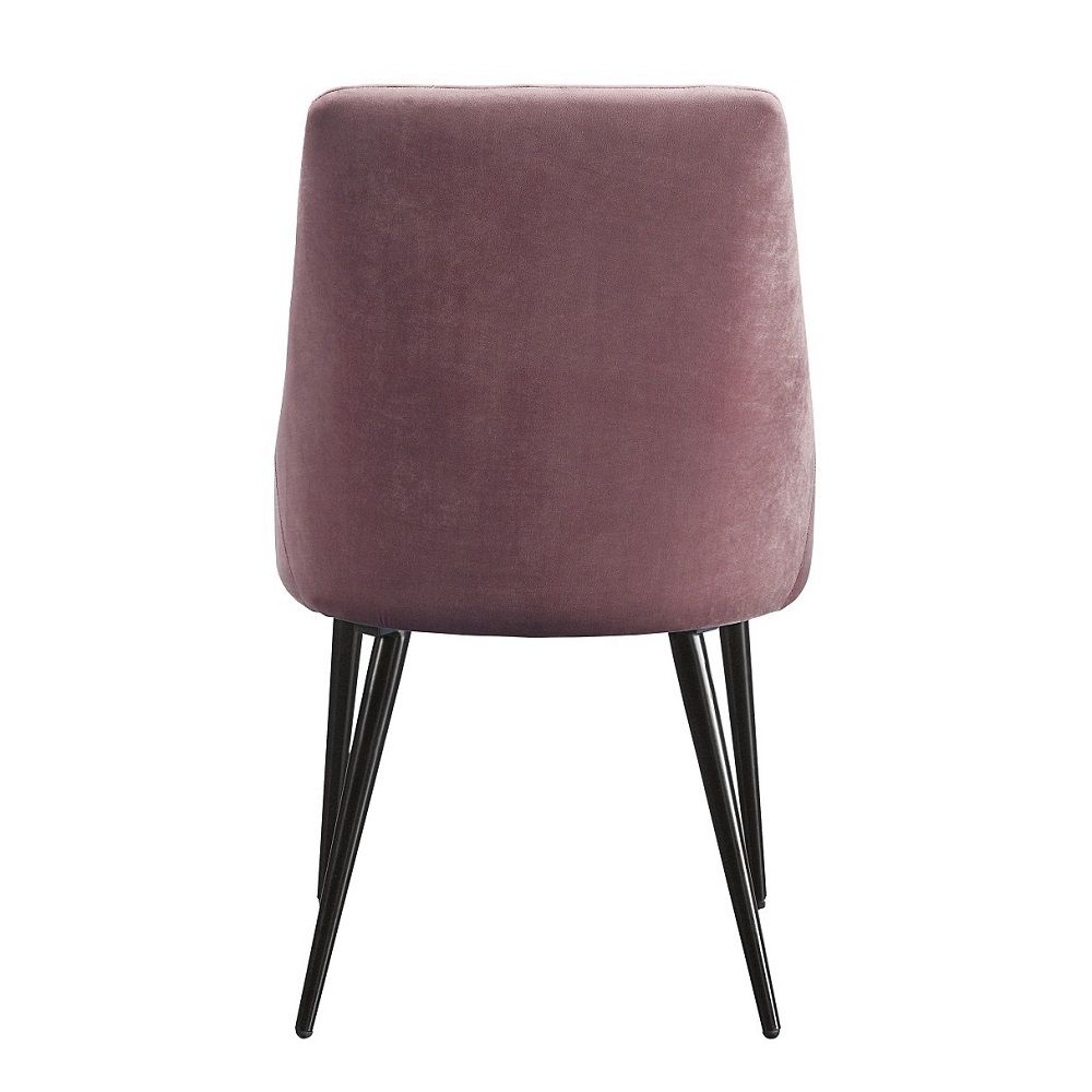 Riley - Side Chair Set of 2) - Pink Fabric & Black