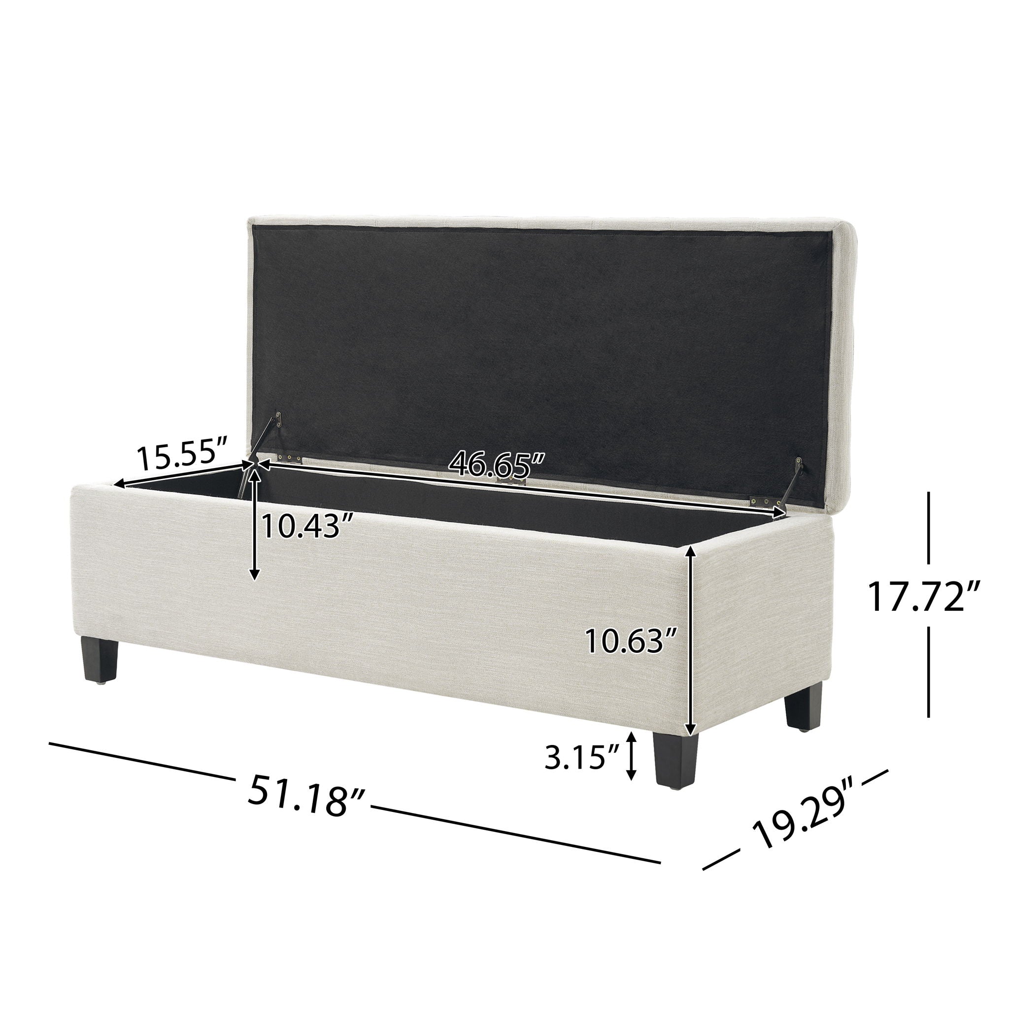 Upholstered Storage Ottoman Bench