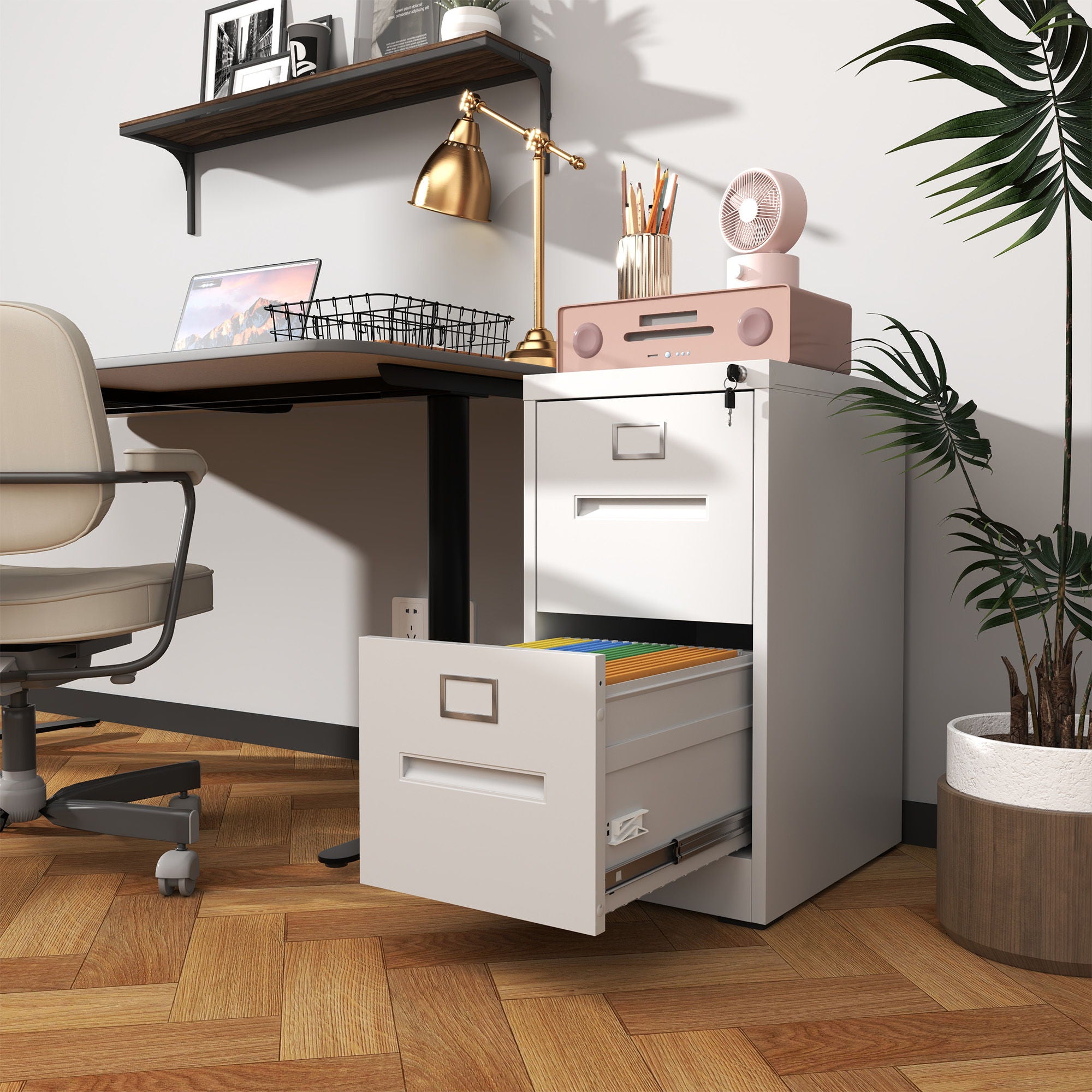 Premium Drawer File Cabinet With Lock, Metal Vertical Design, A4 Legal / Letter Size