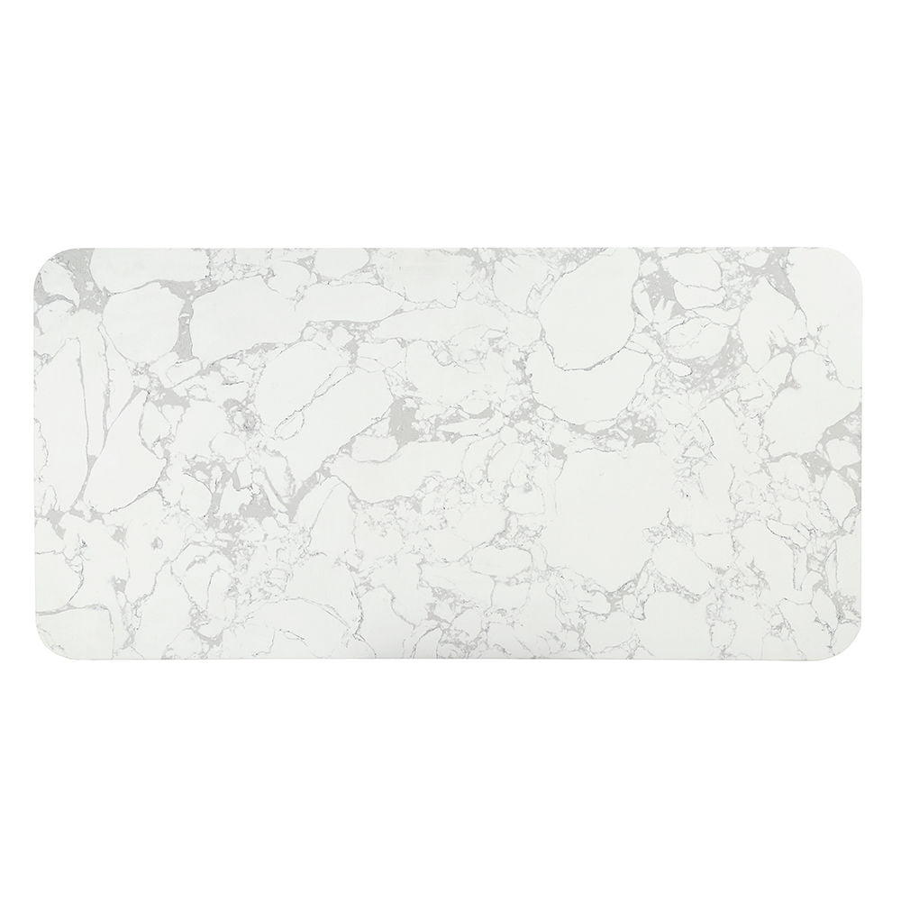 ACME Clayten - Dining Table With Marble Top - White Natural Marble Top & Espreeso Finish | Meri Furniture