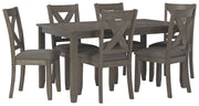 Signature Design by Ashley® Caitbrook - Gray - Rect Drm Table Set (Set of 7) | Meri Furniture