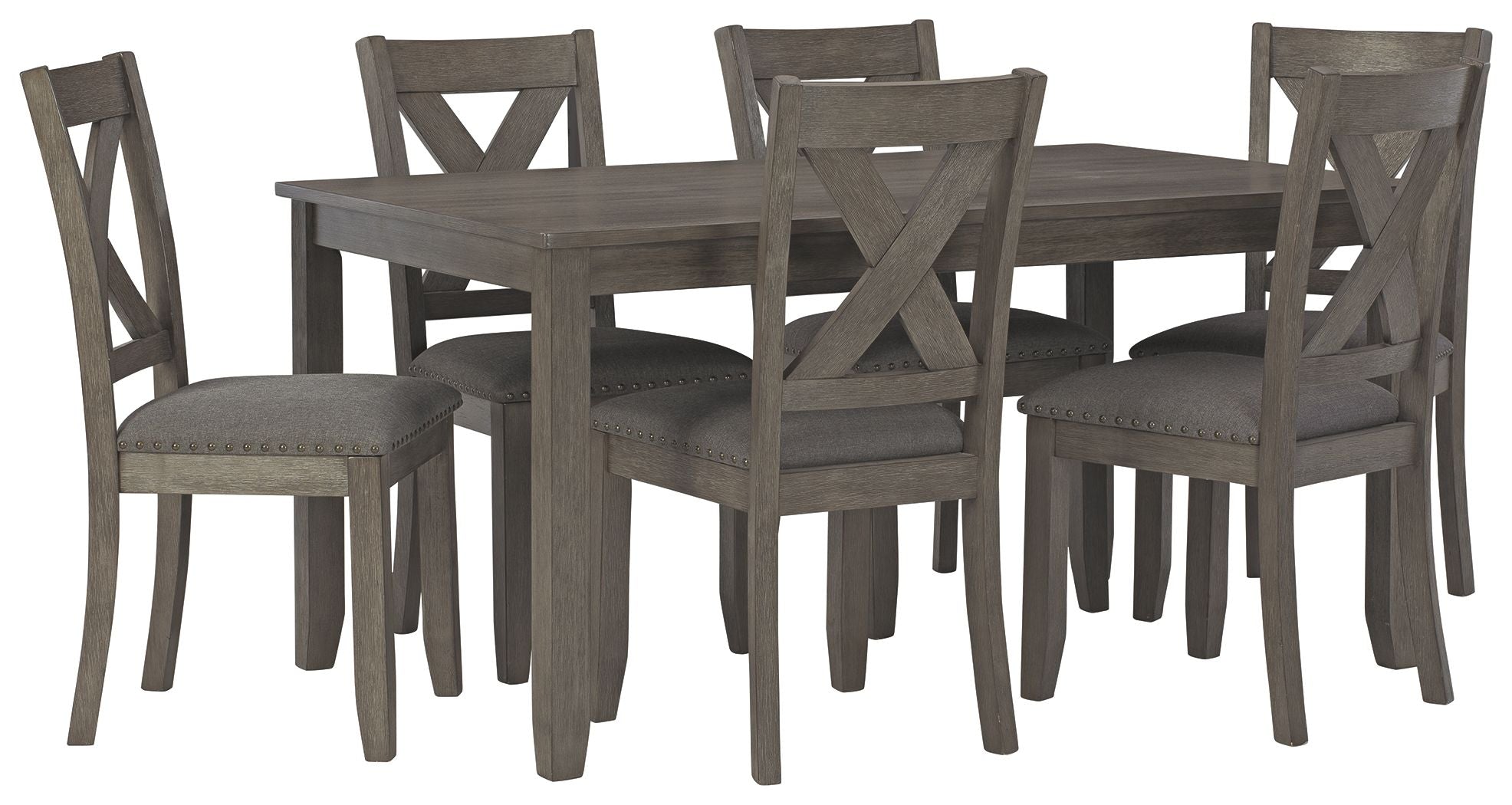 Signature Design by Ashley® Caitbrook - Gray - Rect Drm Table Set (Set of 7) | Meri Furniture