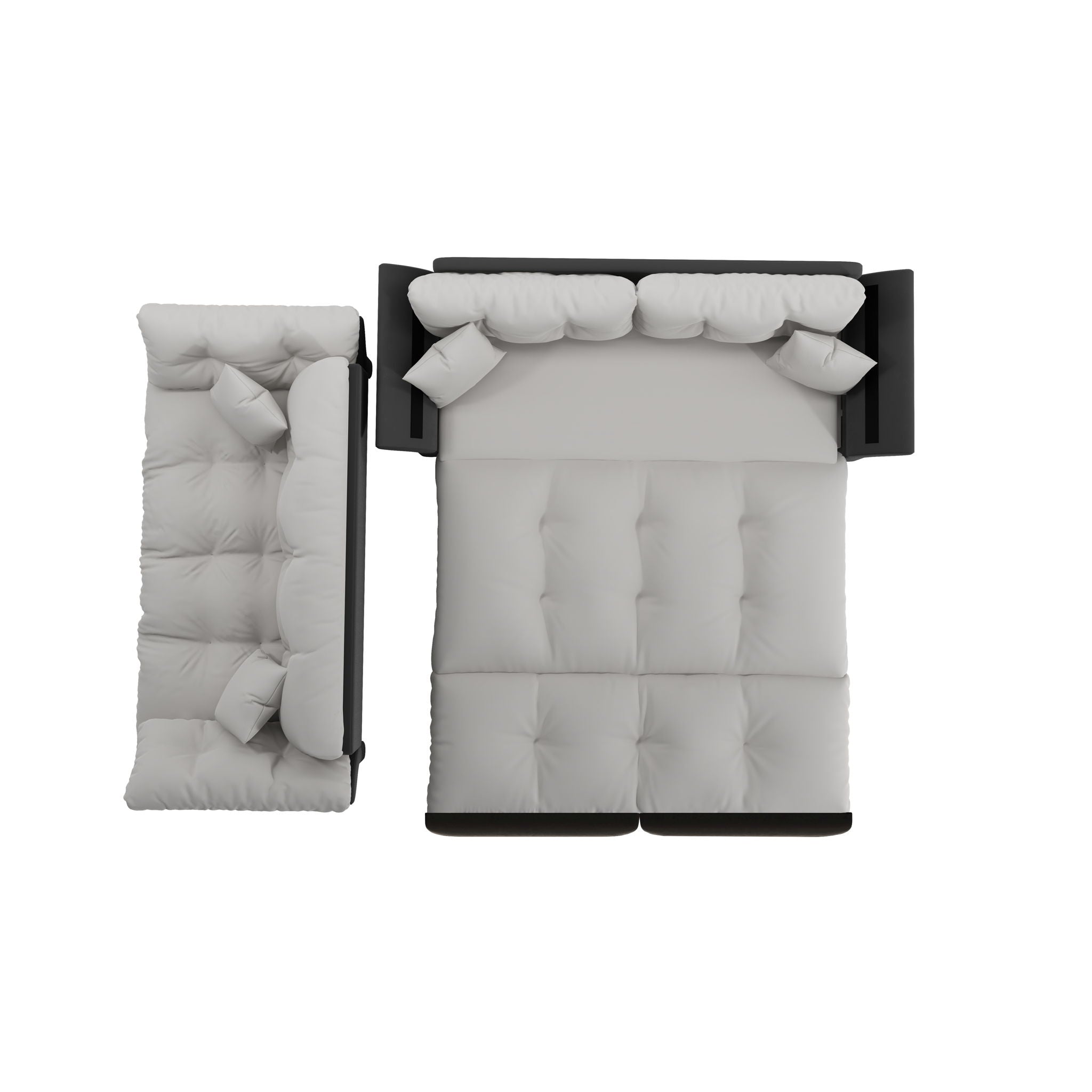 Queen Pull Out Sofa Bed, 3 In 1 Convertible Sleeper Tufted With 2 Soft Pillows