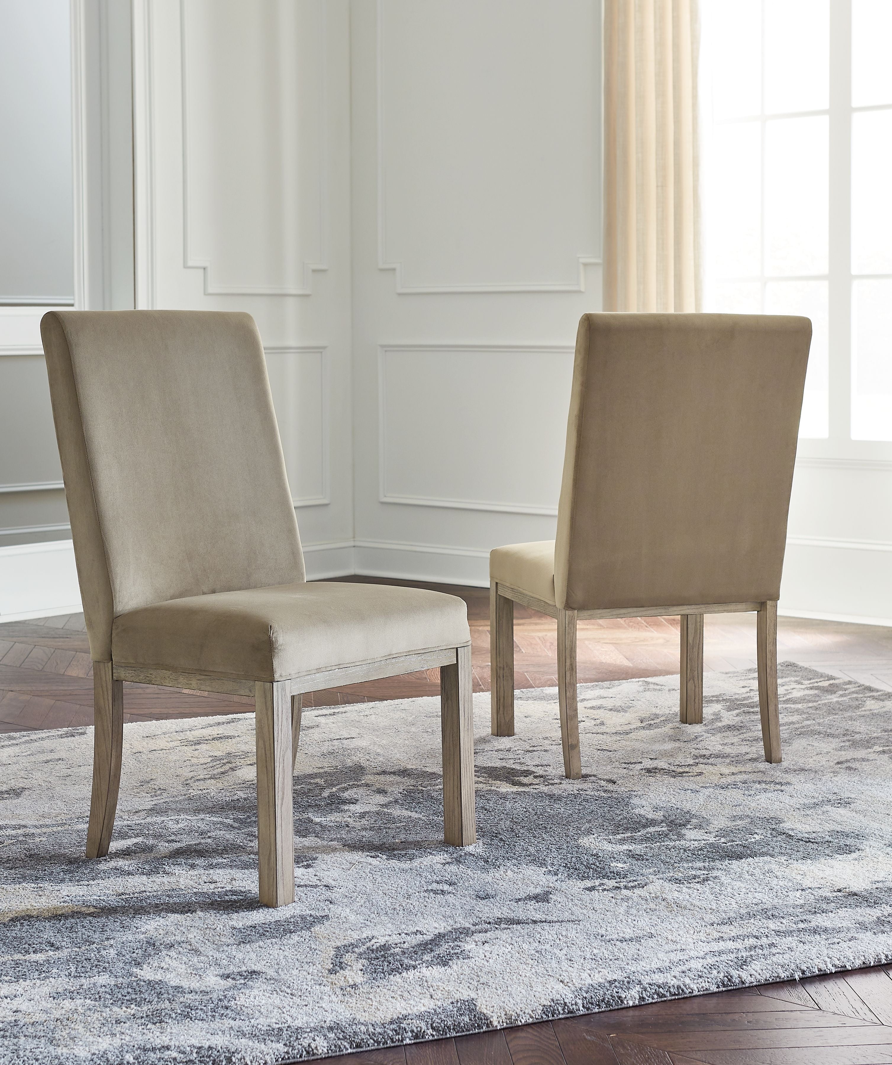 Signature Design by Ashley® Chrestner - Gray / Brown - Dining Uph Side Chair (Set of 2) | Meri Furniture