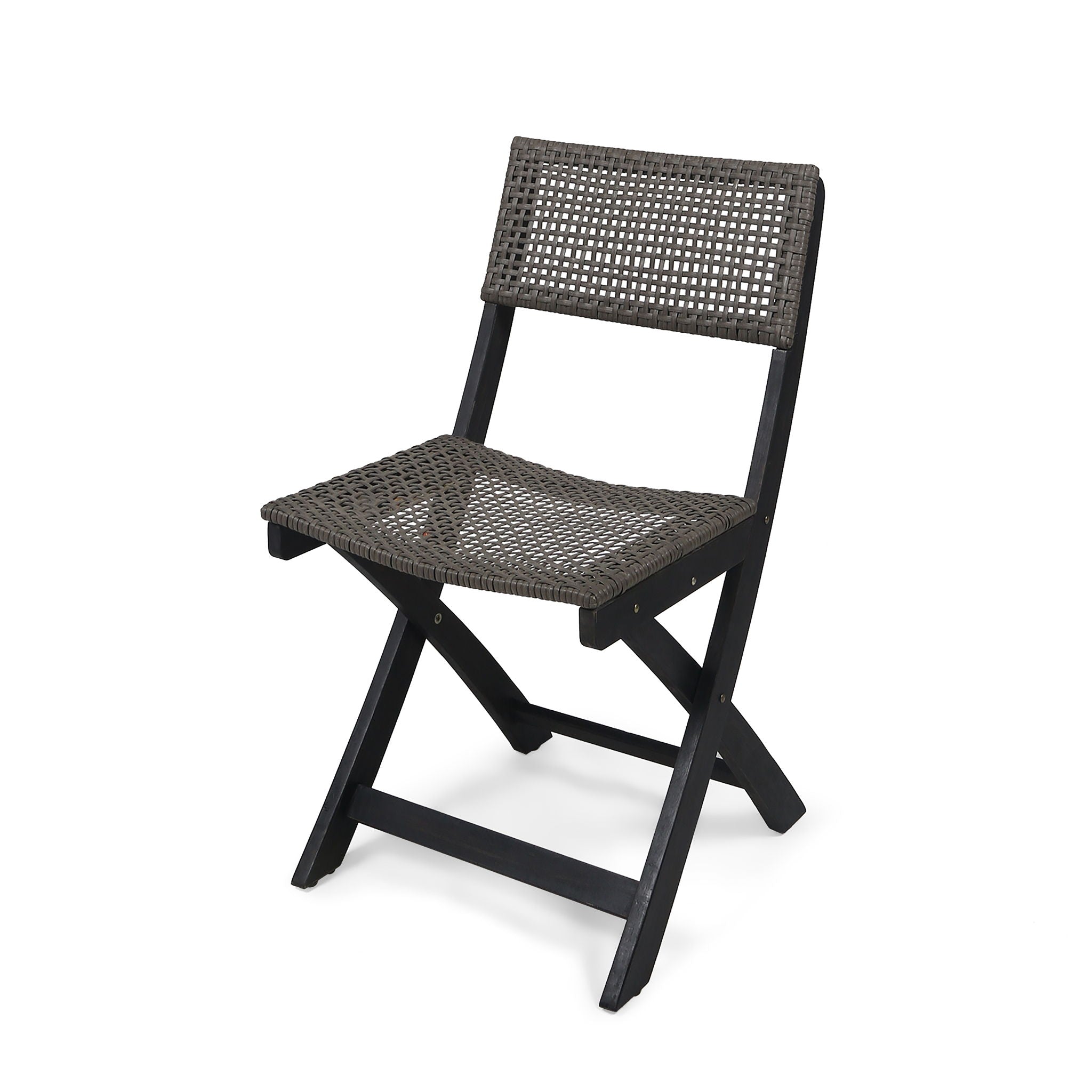Bistro Foldable Chair With Wicker Backrest