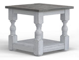 International Furniture Direct Stone - End Table - Antiqued Ivory / Weathered Gray | Meri Furniture