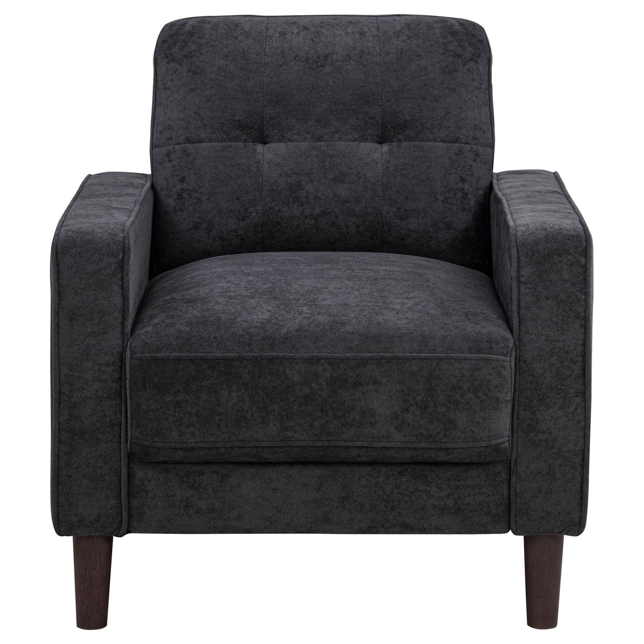 Bowen II Fabric Upholstered Track Arm Chair Steel Grey