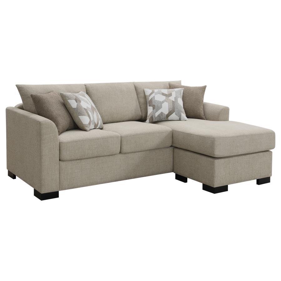 Coaster Fine Furniture Storey - Upholstered Sleeper Sectional Chaise Sofa | Meri Furniture