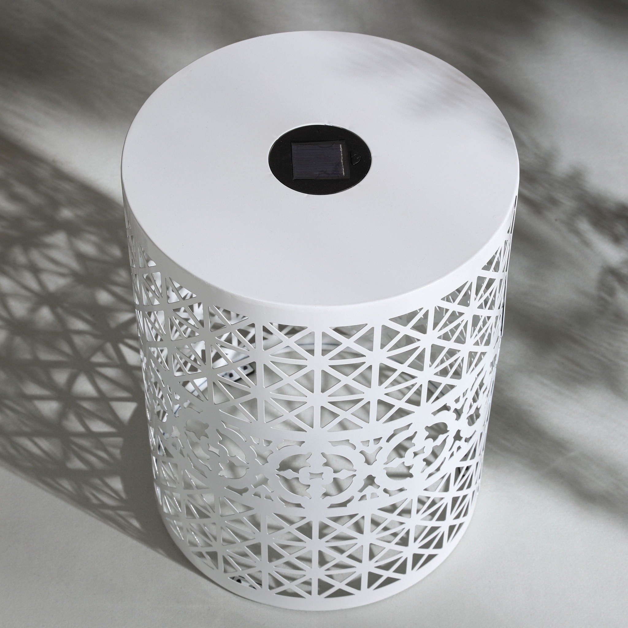 Modern Iron Solar Side Table With Built - In Light