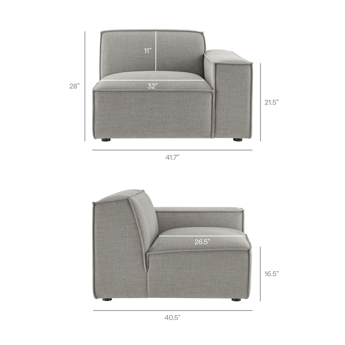 Restore 5-Piece Performance Fabric Upholstered Modular L-Shaped Sofa by Modway