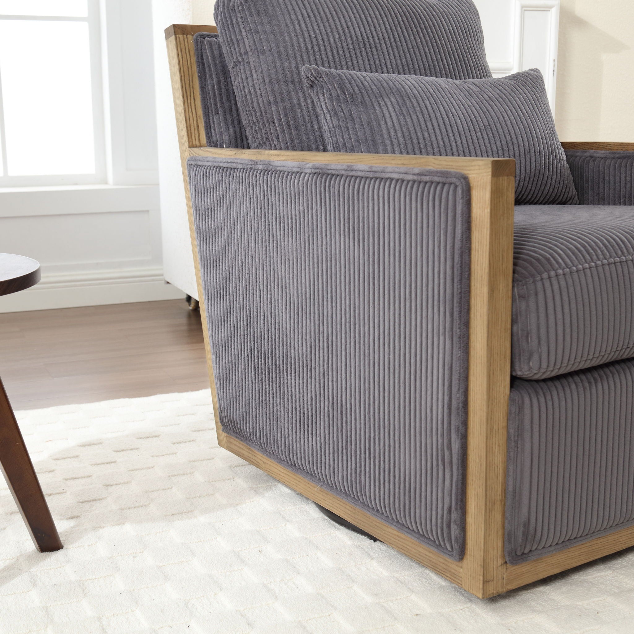 Comfy Accent Barrel Chair, 360 Degree Swivel