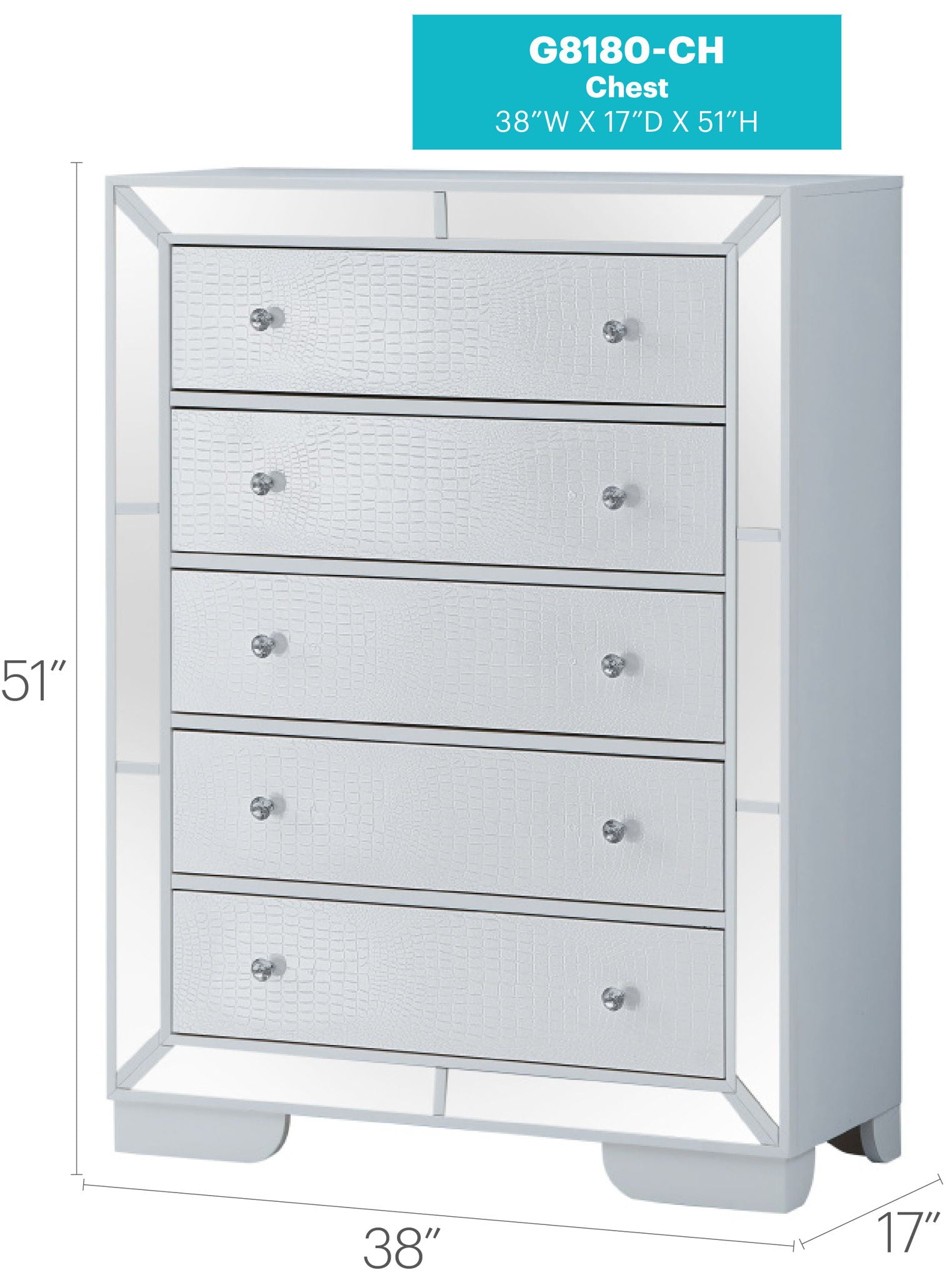 Sleek Contemporary Storage Chest - White
