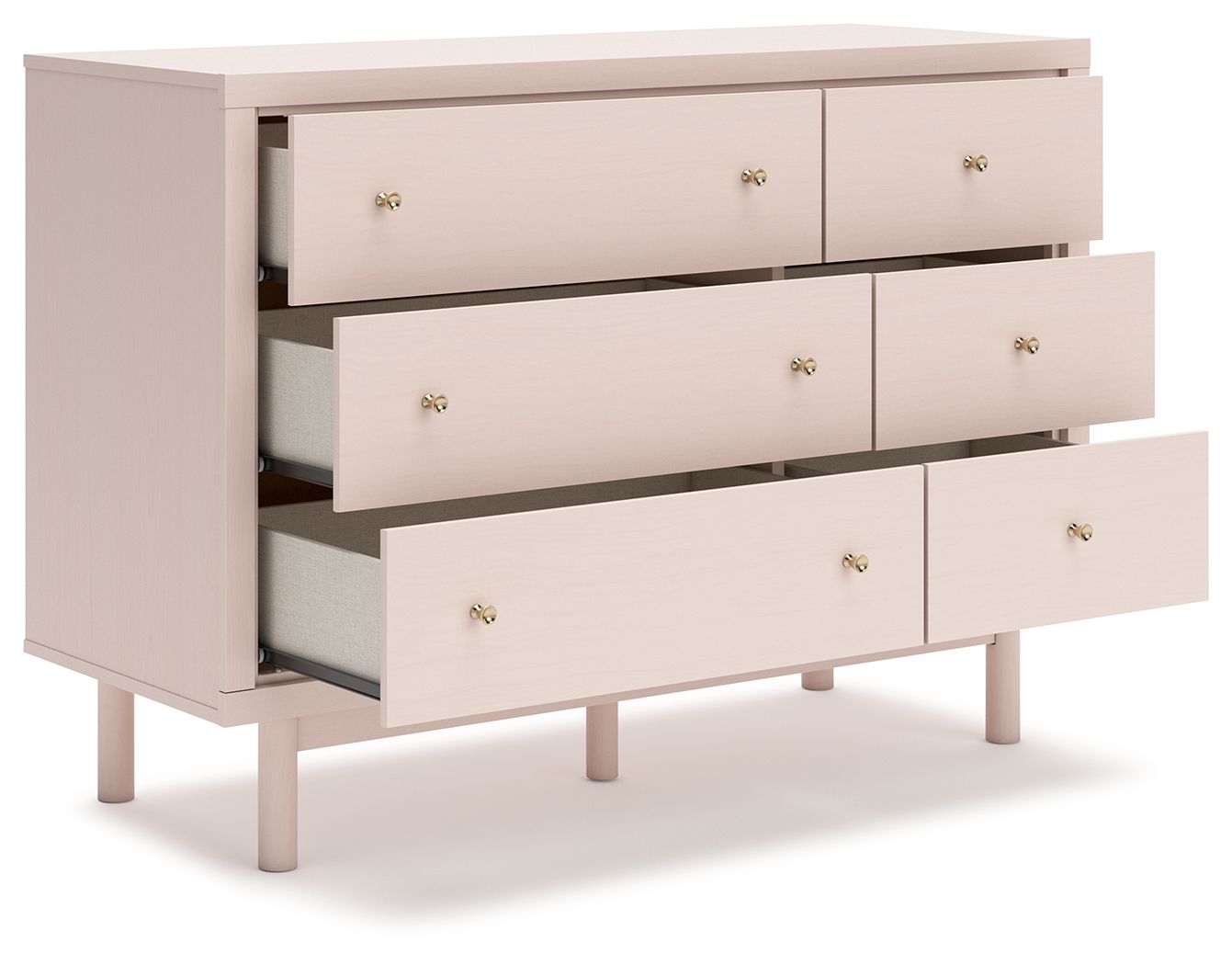 Signature Design by Ashley® Wistenpine - Blush - Six Drawer Dresser | Meri Furniture