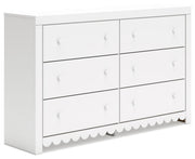Signature Design by Ashley® Mollviney - White - Six Drawer Dresser | Meri Furniture