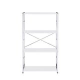 Rectangular BookshelfModern Concise Design Chrome Metal Frame X-Shape Cross Bar4 Tier Shelf Book Case