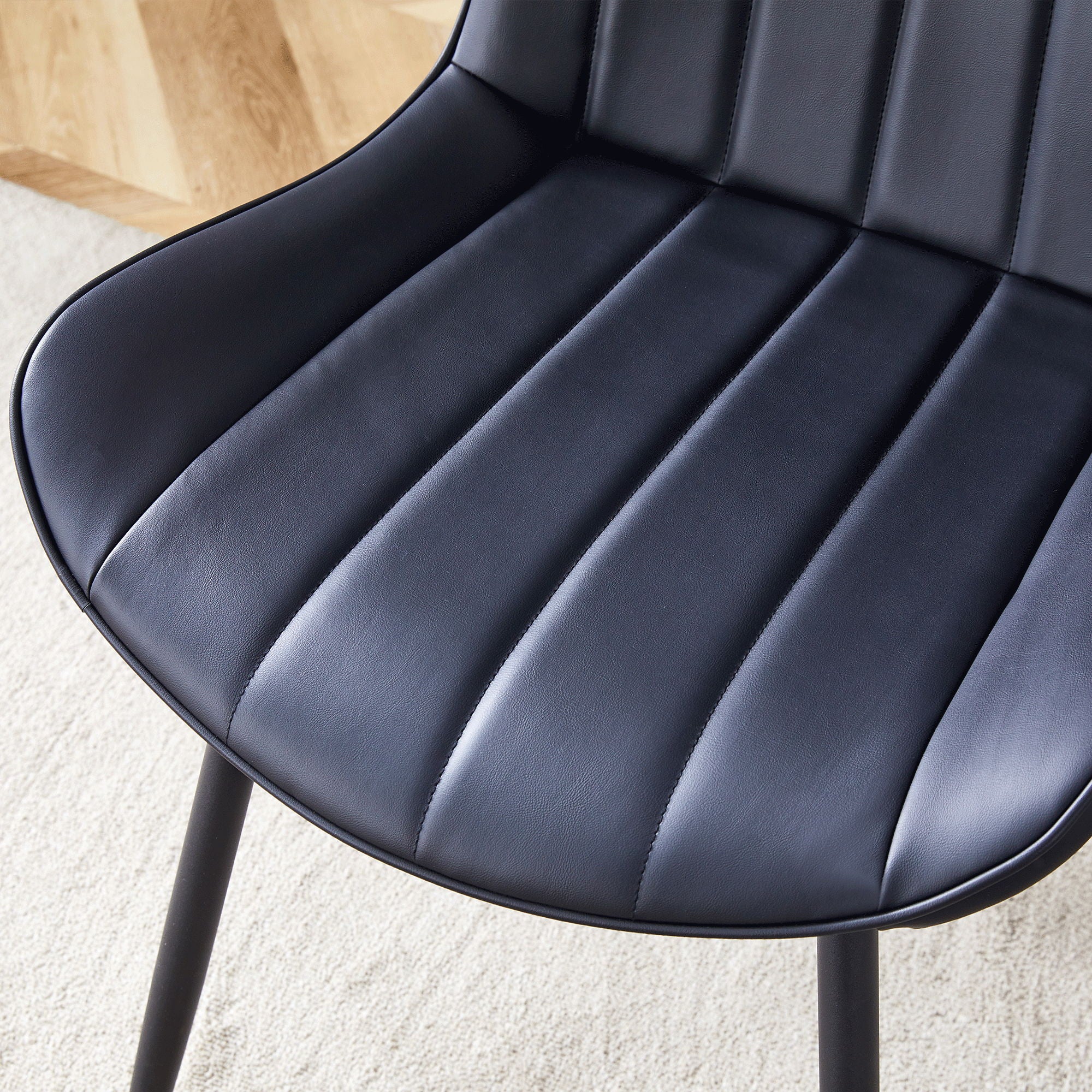 Modern Style Extended Seat Cushion Dining Chair Set