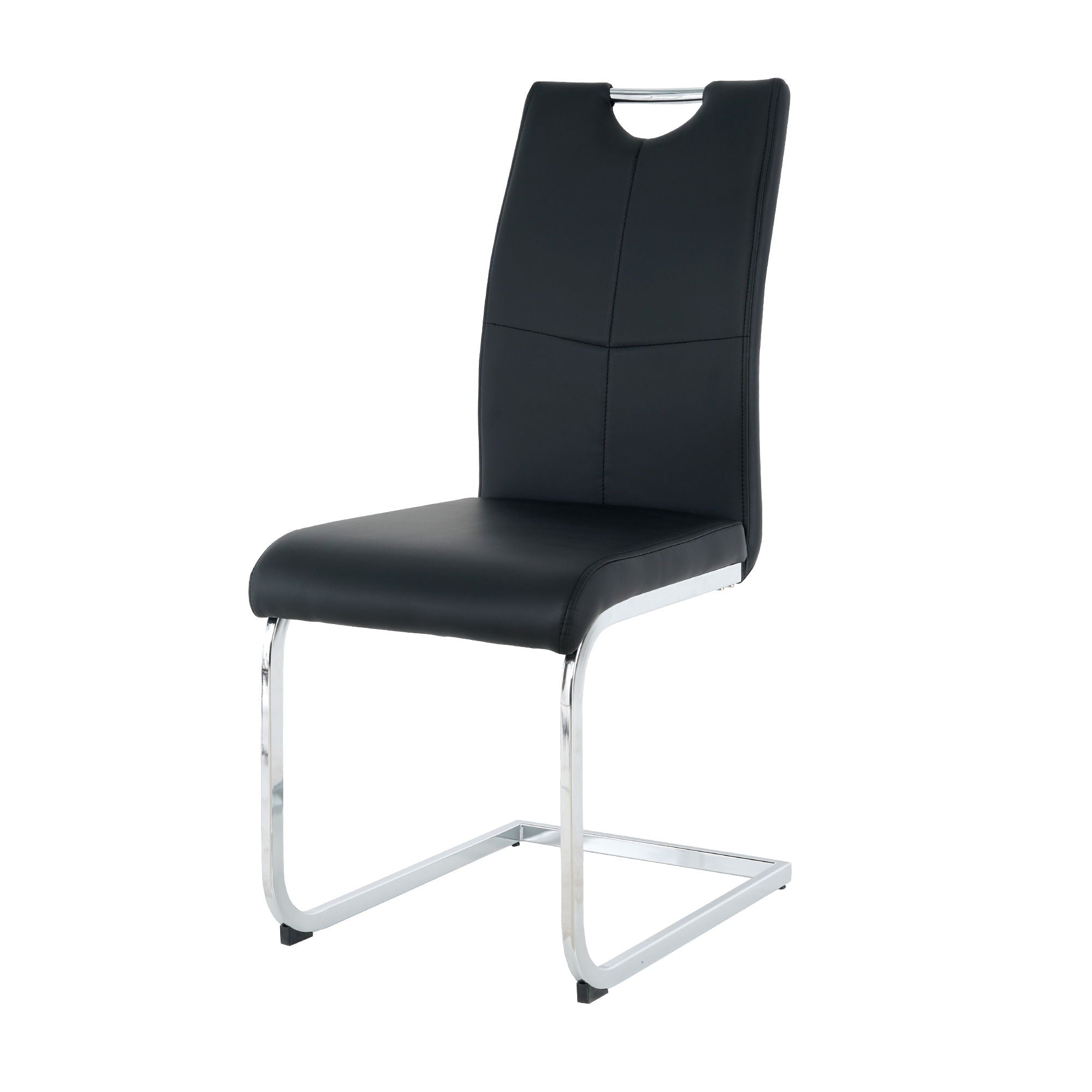 Modern Dining Chairs With Padded Seat And Metal Legs