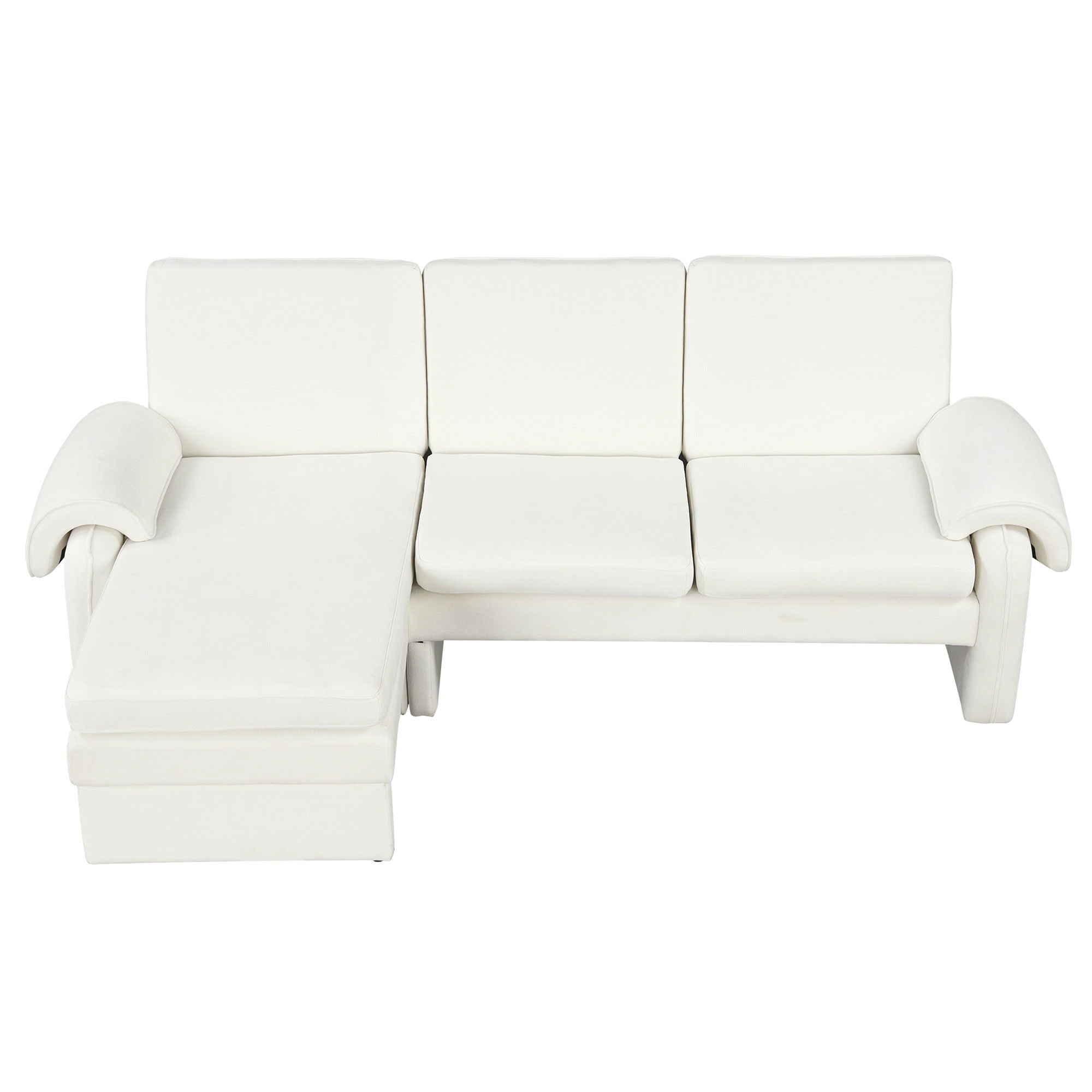 Convertible Futon Sofa Bed With Adjustable Backrest, Reversible Chaise Lounge And 2 Removable Armrest Pillows