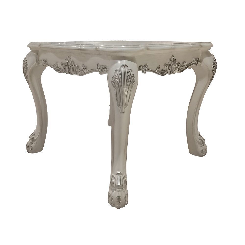 ACME Dresden End Table - Bone White Finish | Meri Furniture
