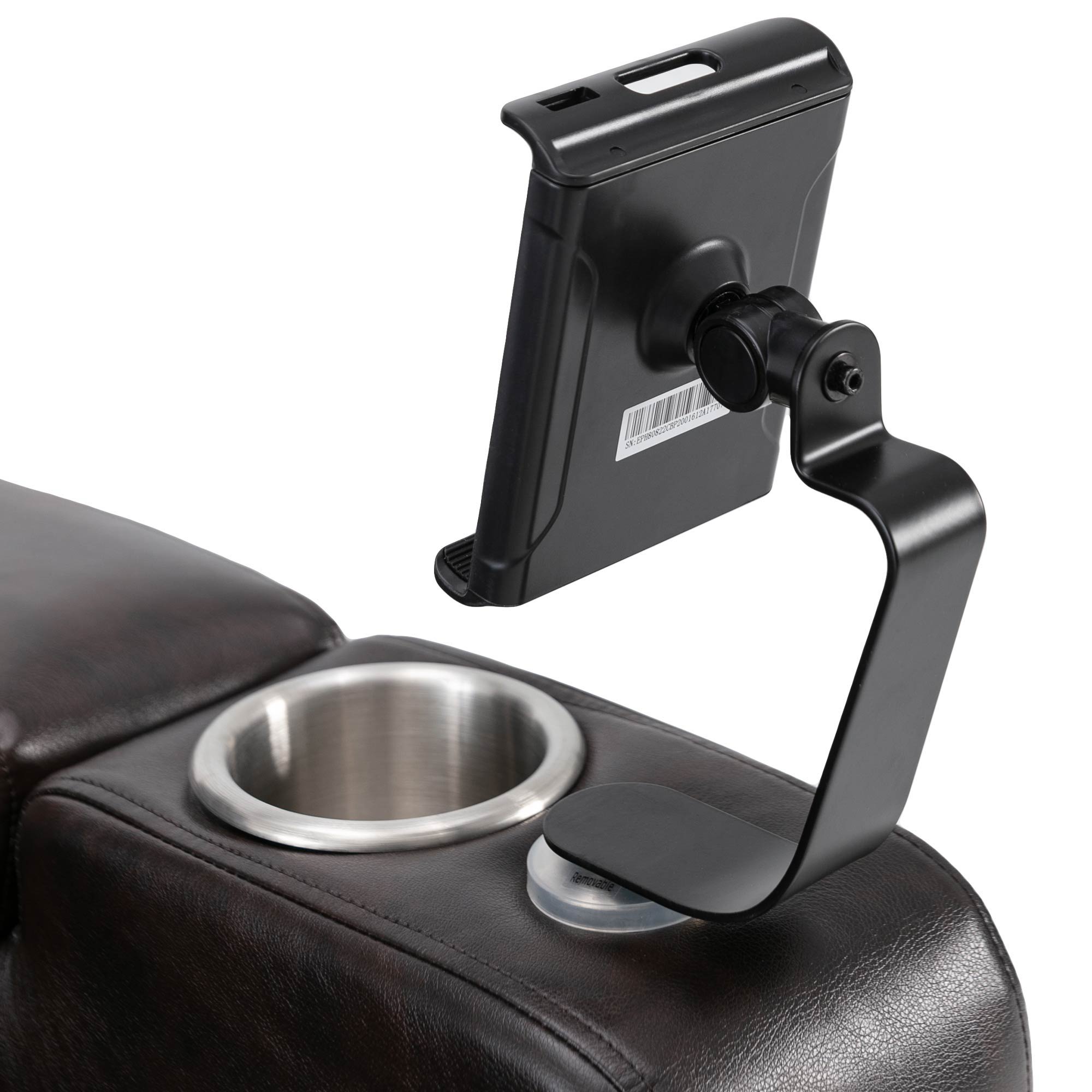 Power Recliner With Storage Arms, Cupholders, Swivel Tray Table And Cell Phone Stand - Brown
