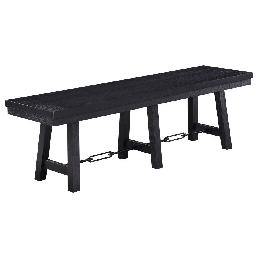 Coaster Fine Furniture Newport - Wood Trestle Base Dining Bench - Black | Meri Furniture