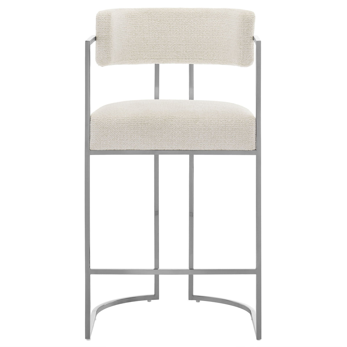 Huron Curved Back Fabric and Metal Counter Stool by Modway