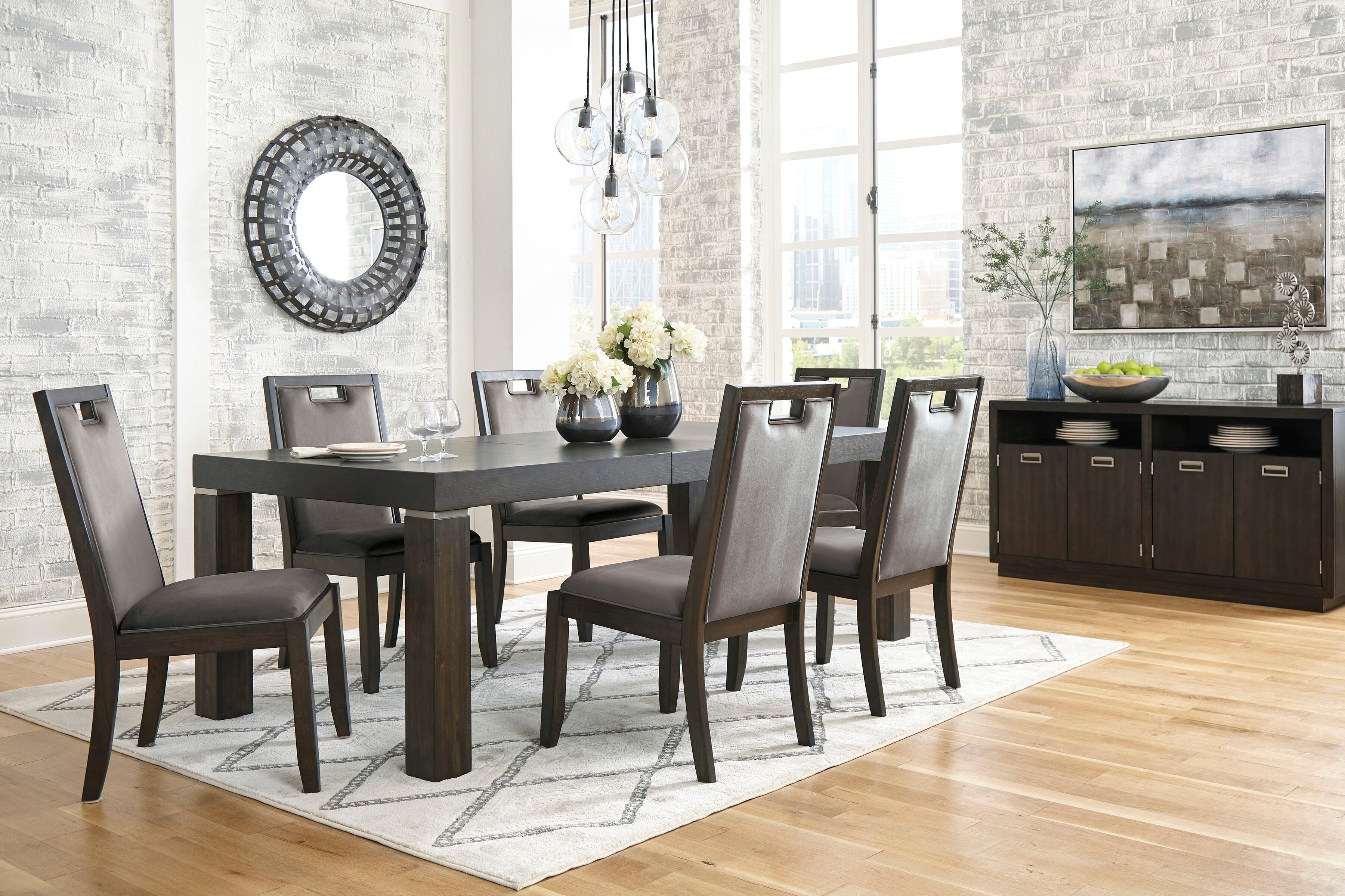 Signature Design by Ashley® Hyndell - Rectangular Dining Table Set | Meri Furniture