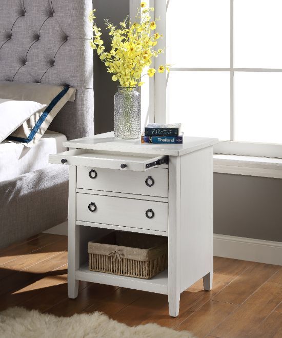 Halim - Accent Table - Antique White Finish