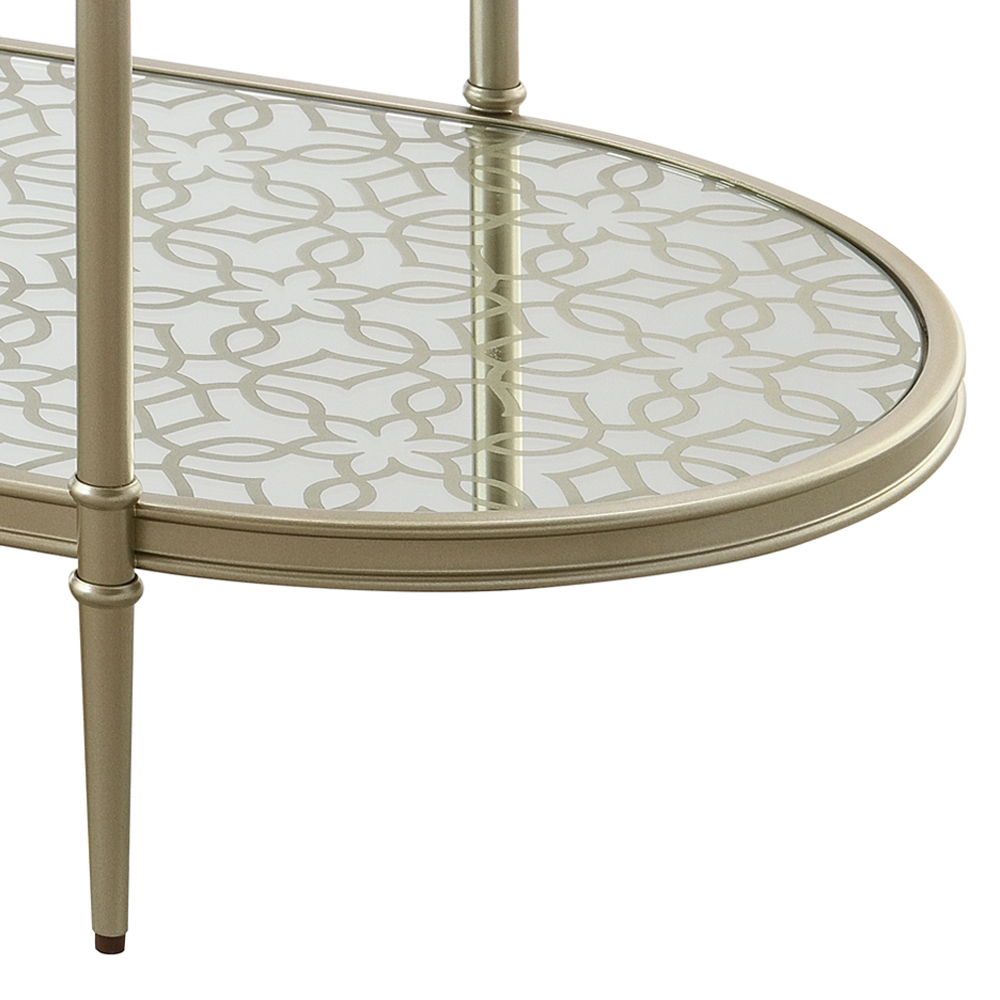 Zaba - TV Stand - Glass Top & Champagne