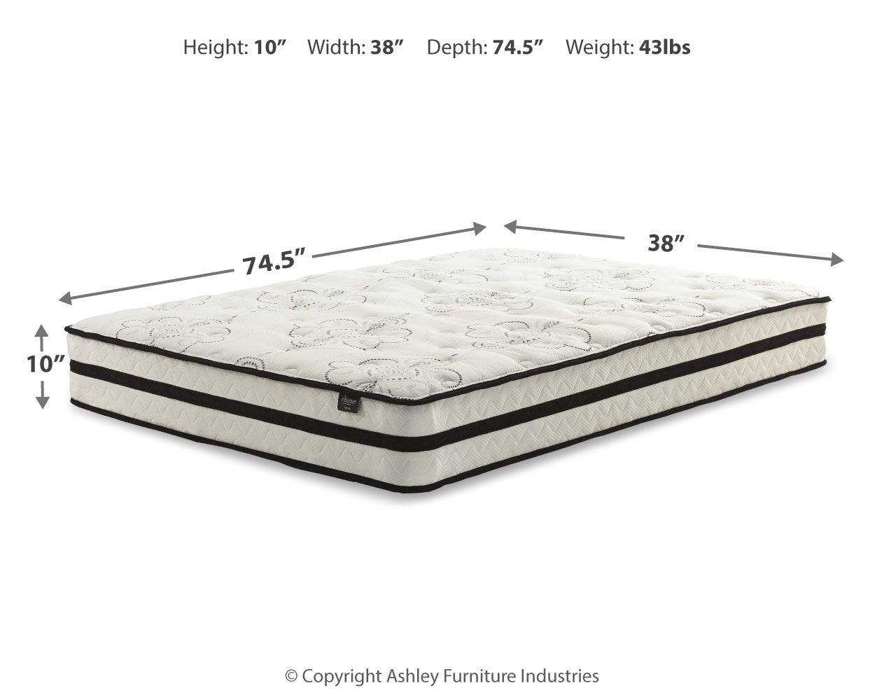 Ashley Furniture Chime - Medium Hybrid Mattress | Meri Furniture